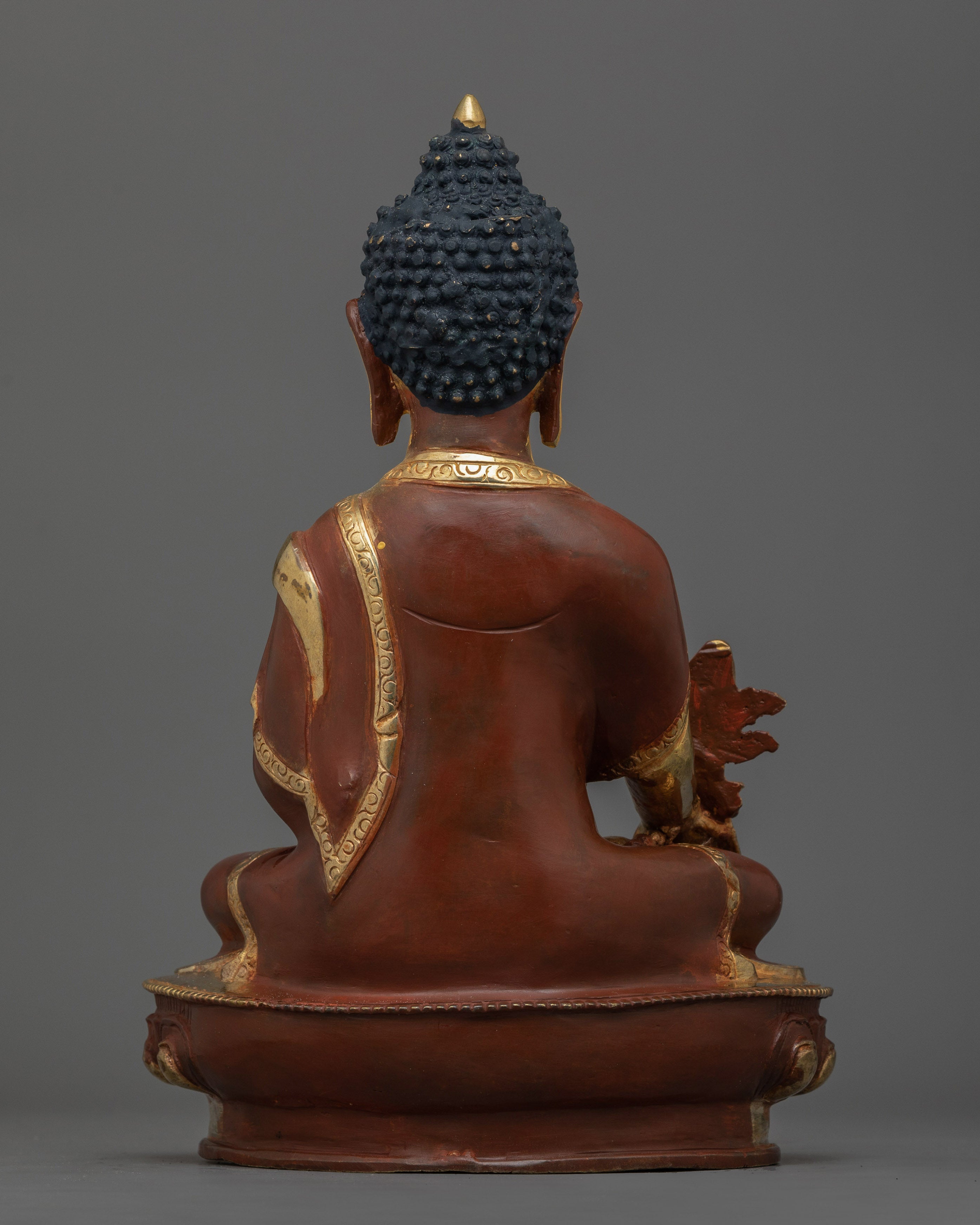 Gold Gilded Buddha Set Figurine | Shakyamuni, Amitabha, Medicine Set in Oxidized Copper
