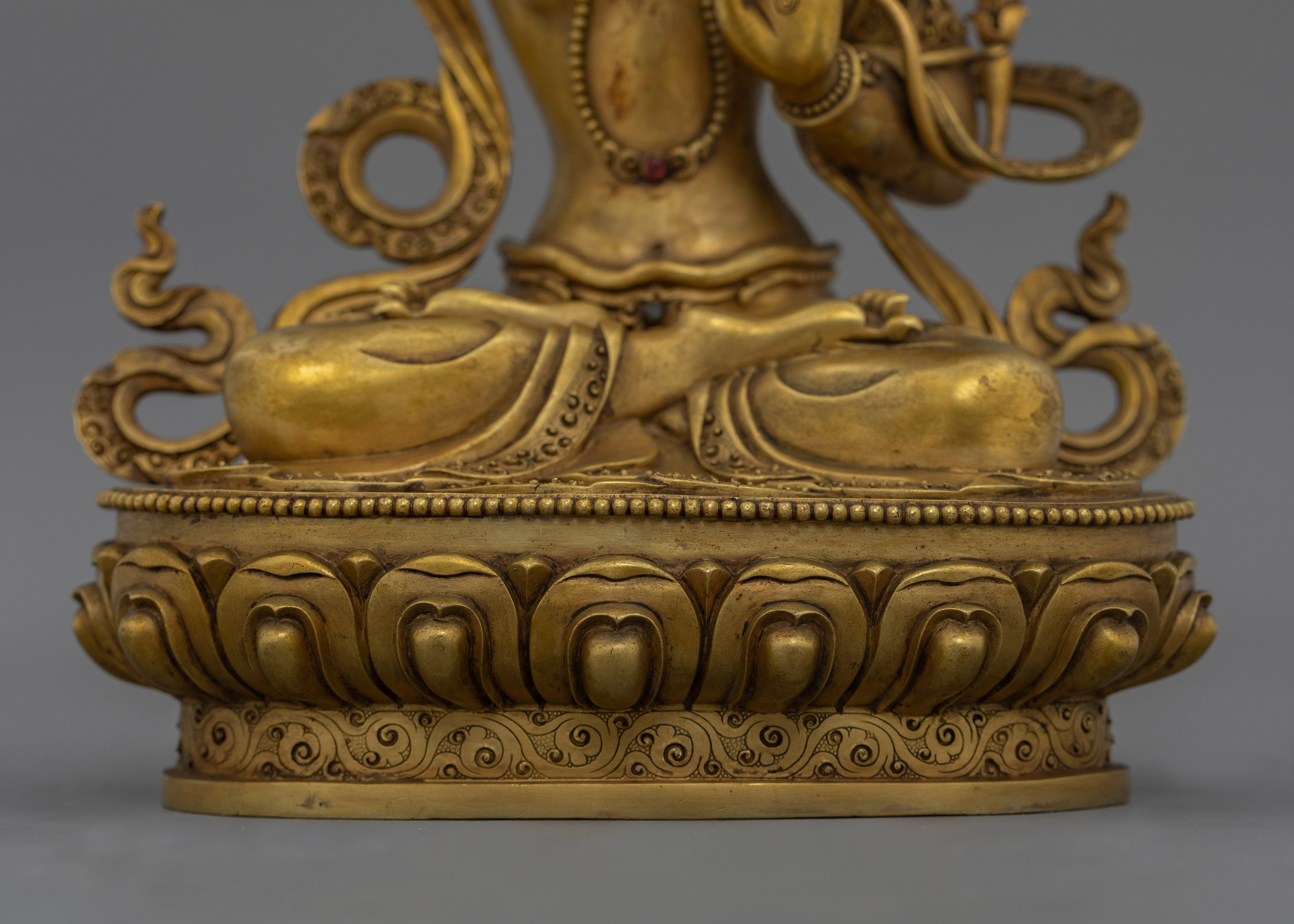 Elegant Antique Finished Manjushri Bodhisattva | Enlightenment and Wisdom Buddha