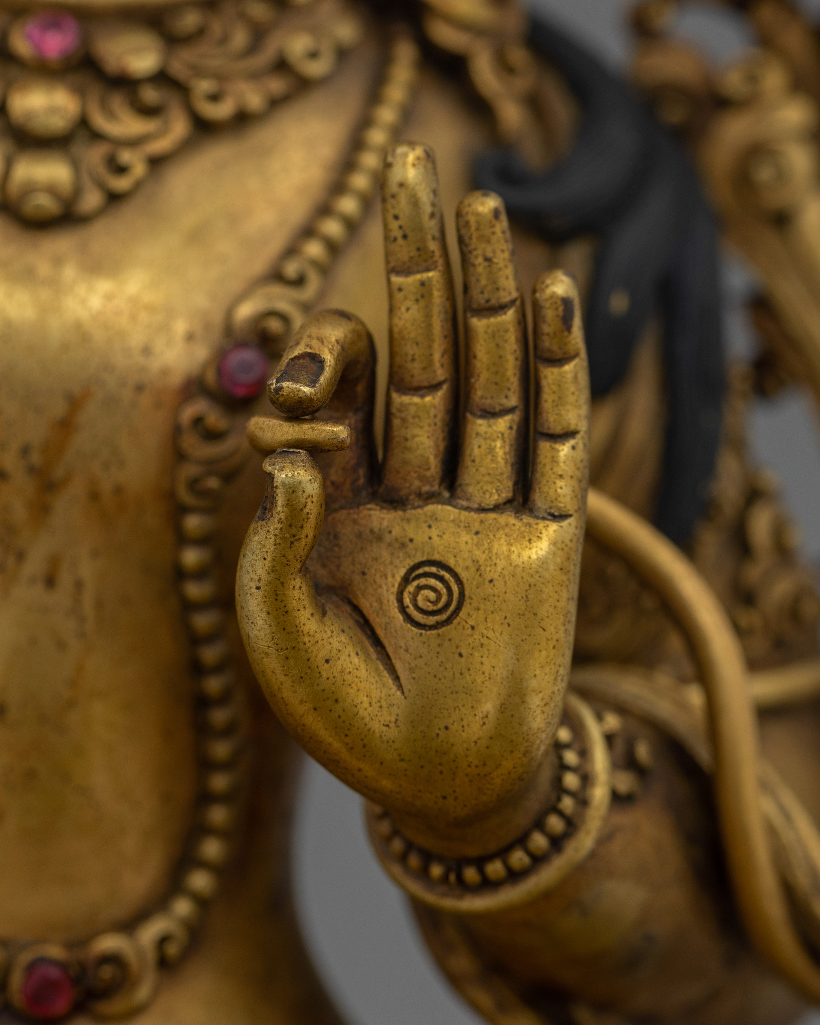 Elegant Antique Finished Manjushri Bodhisattva | Enlightenment and Wisdom Buddha