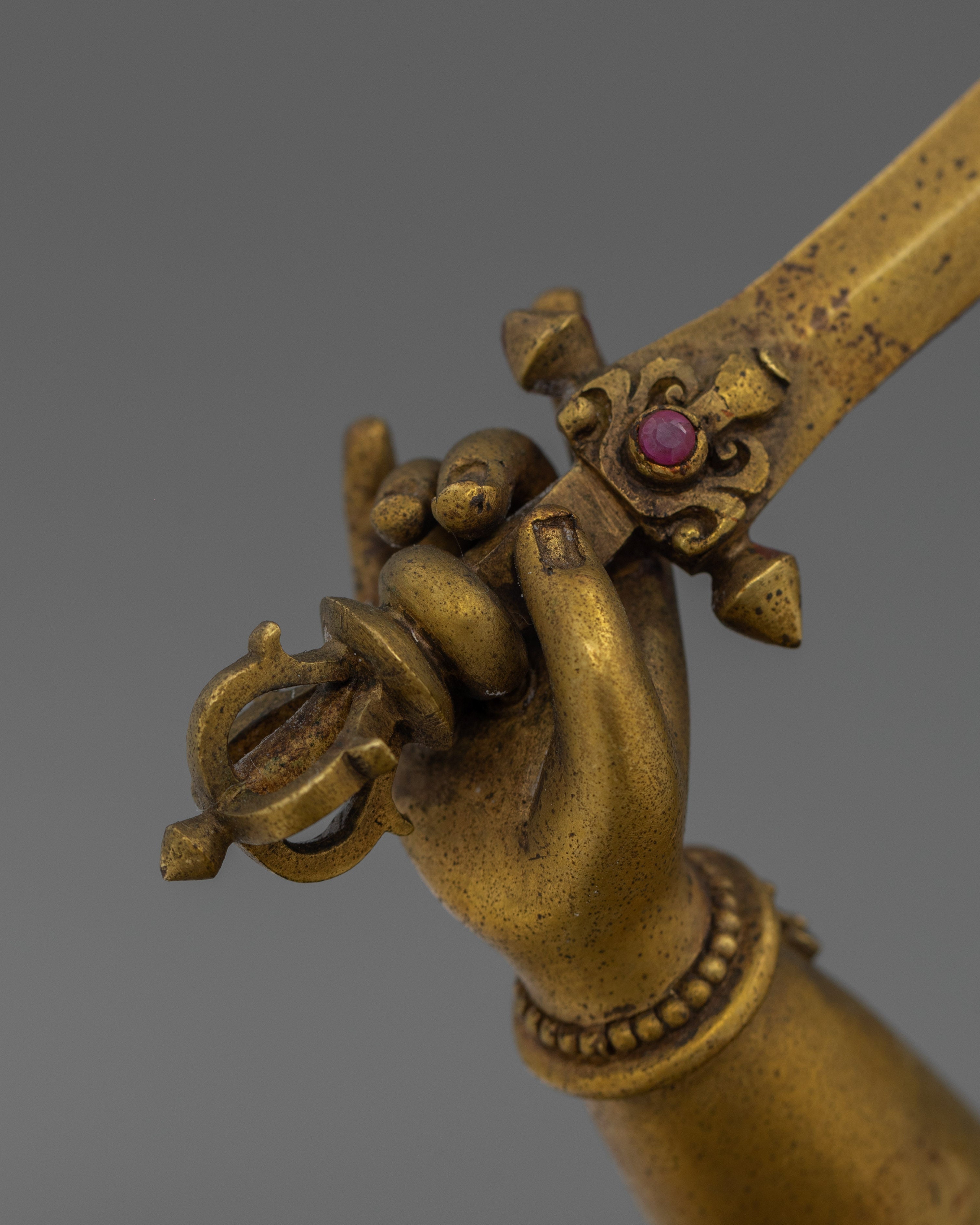 Elegant Antique Finished Manjushri Bodhisattva | Enlightenment and Wisdom Buddha