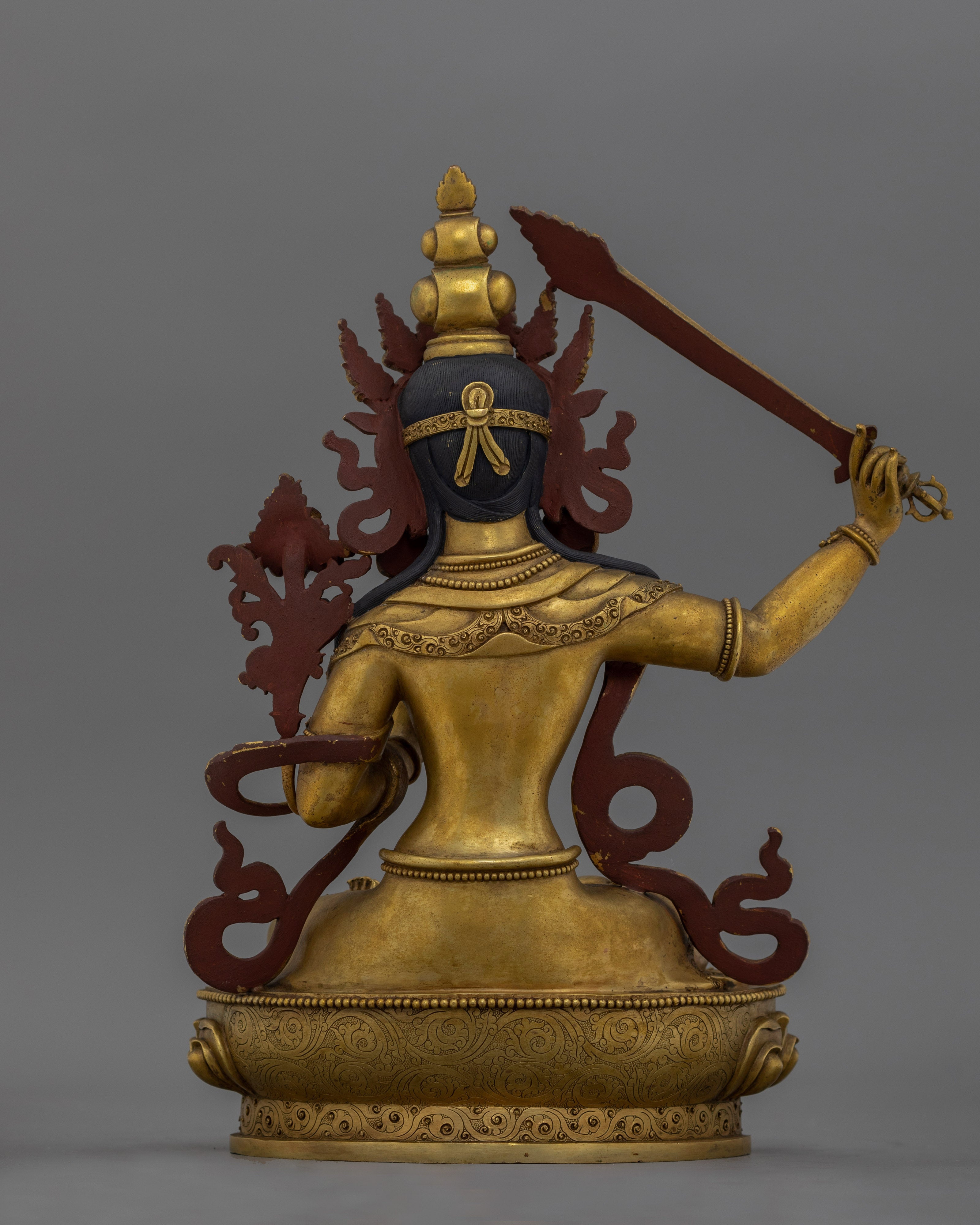 Elegant Antique Finished Manjushri Bodhisattva | Enlightenment and Wisdom Buddha