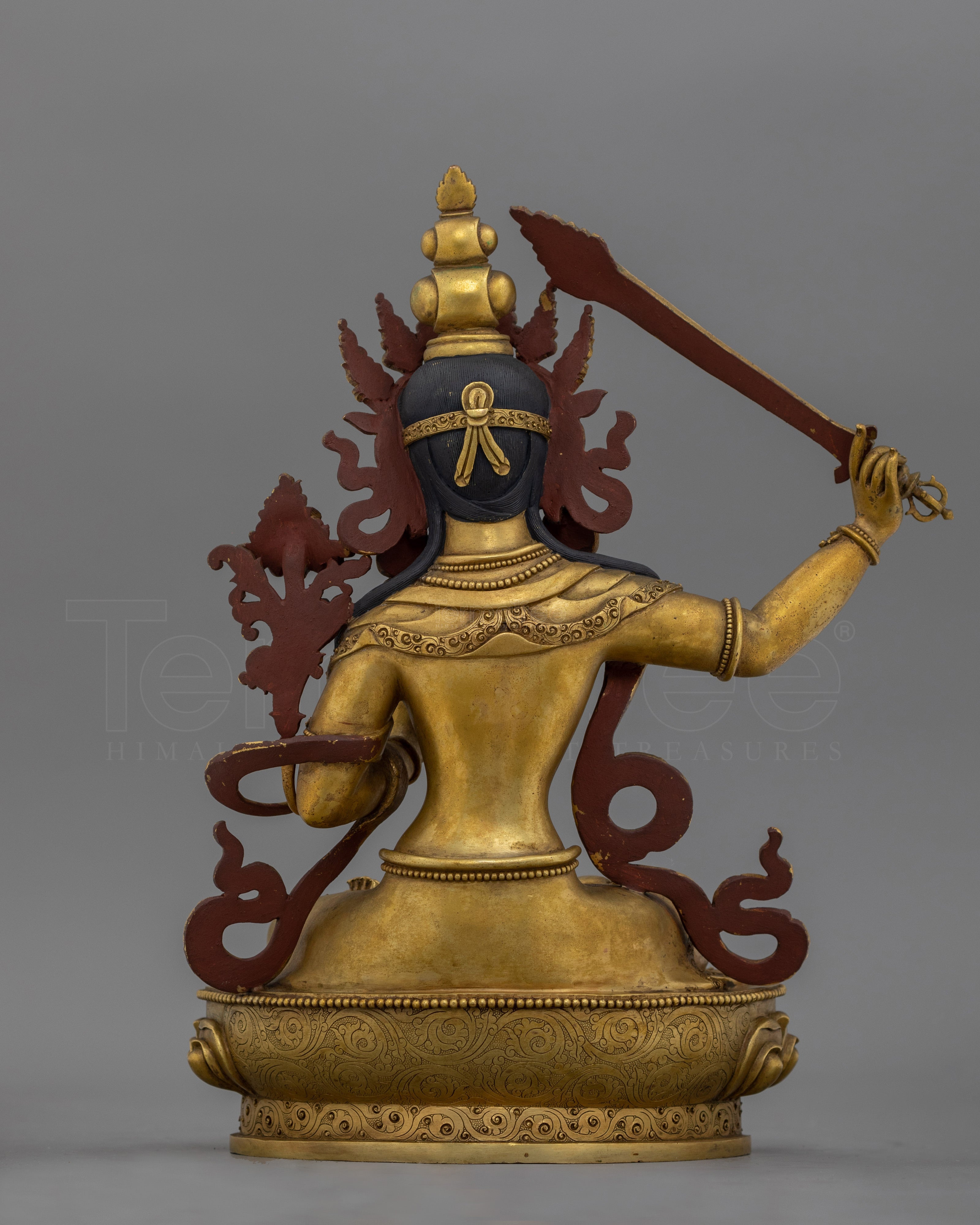 Elegant Antique Finished Manjushri Bodhisattva | Enlightenment and Wisdom Buddha