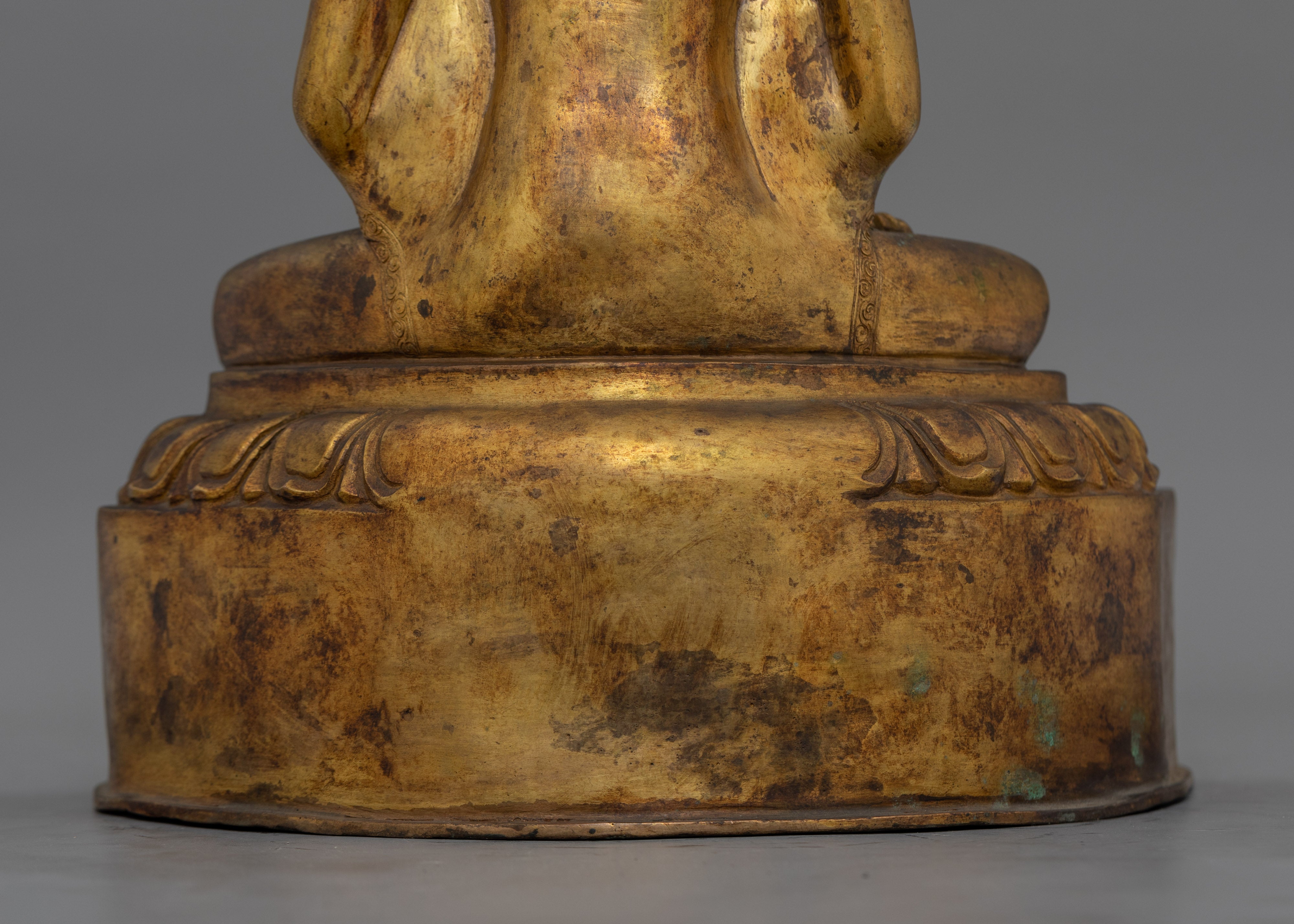 Antique Finish Meditative Amitabha Buddha Figurine | Tibetan Pure Land Buddha