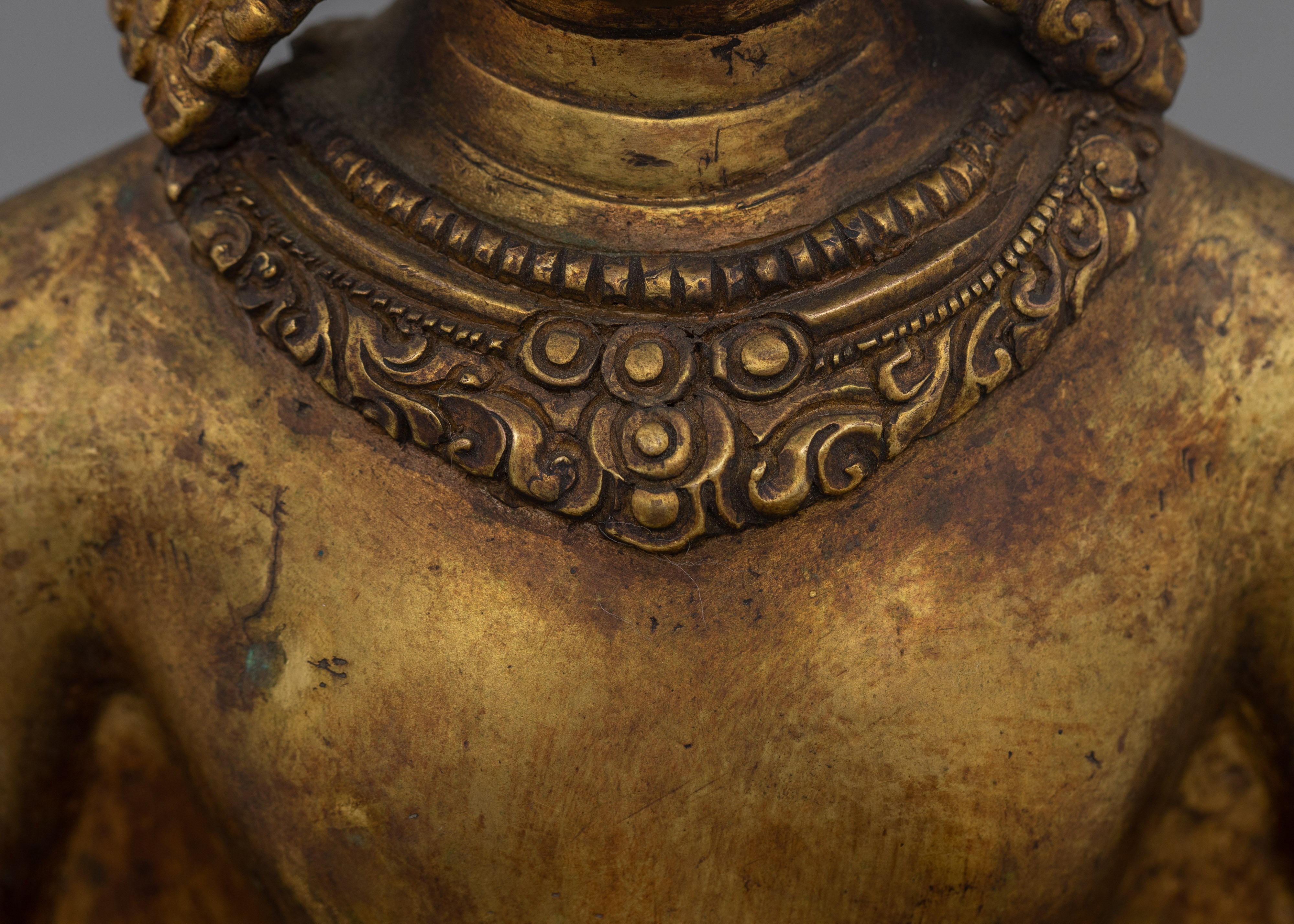 Antique Finish Meditative Amitabha Buddha Figurine | Tibetan Pure Land Buddha