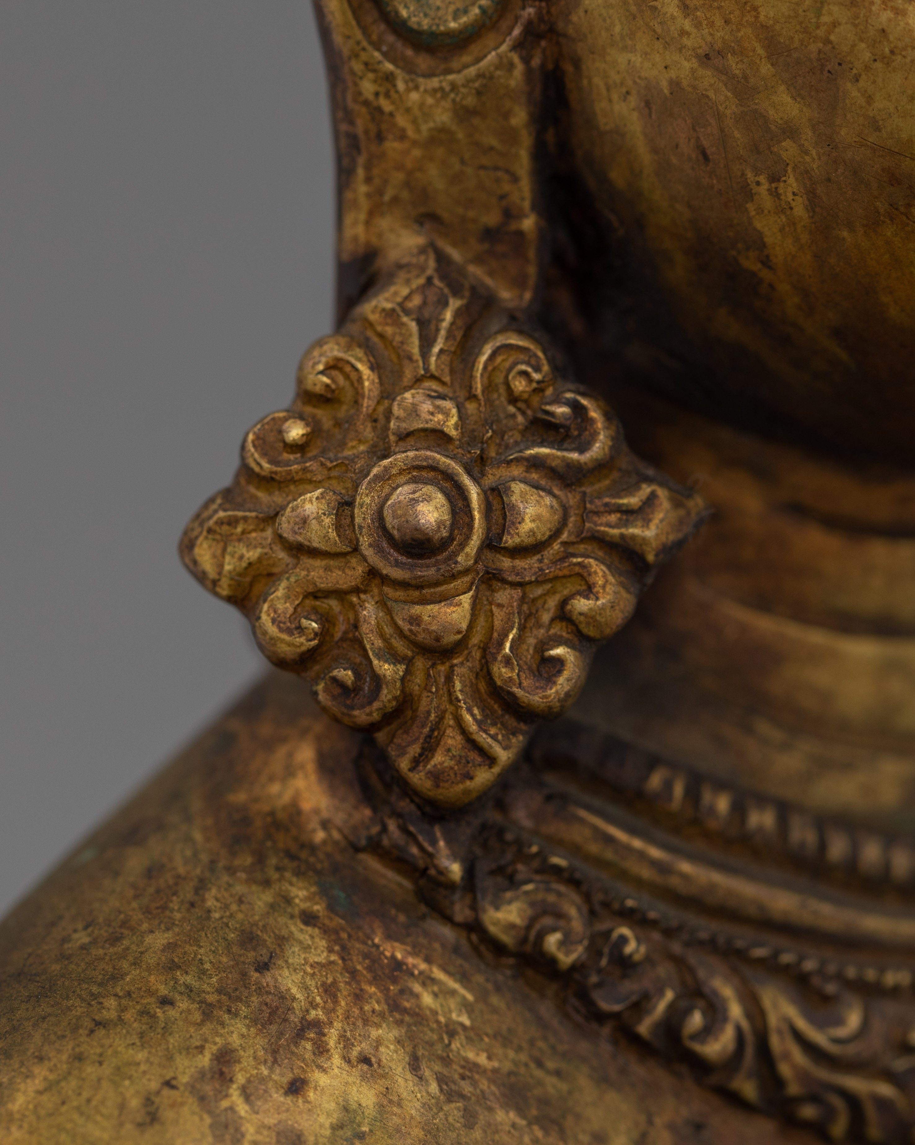 Antique Finish Meditative Amitabha Buddha Figurine | Tibetan Pure Land Buddha