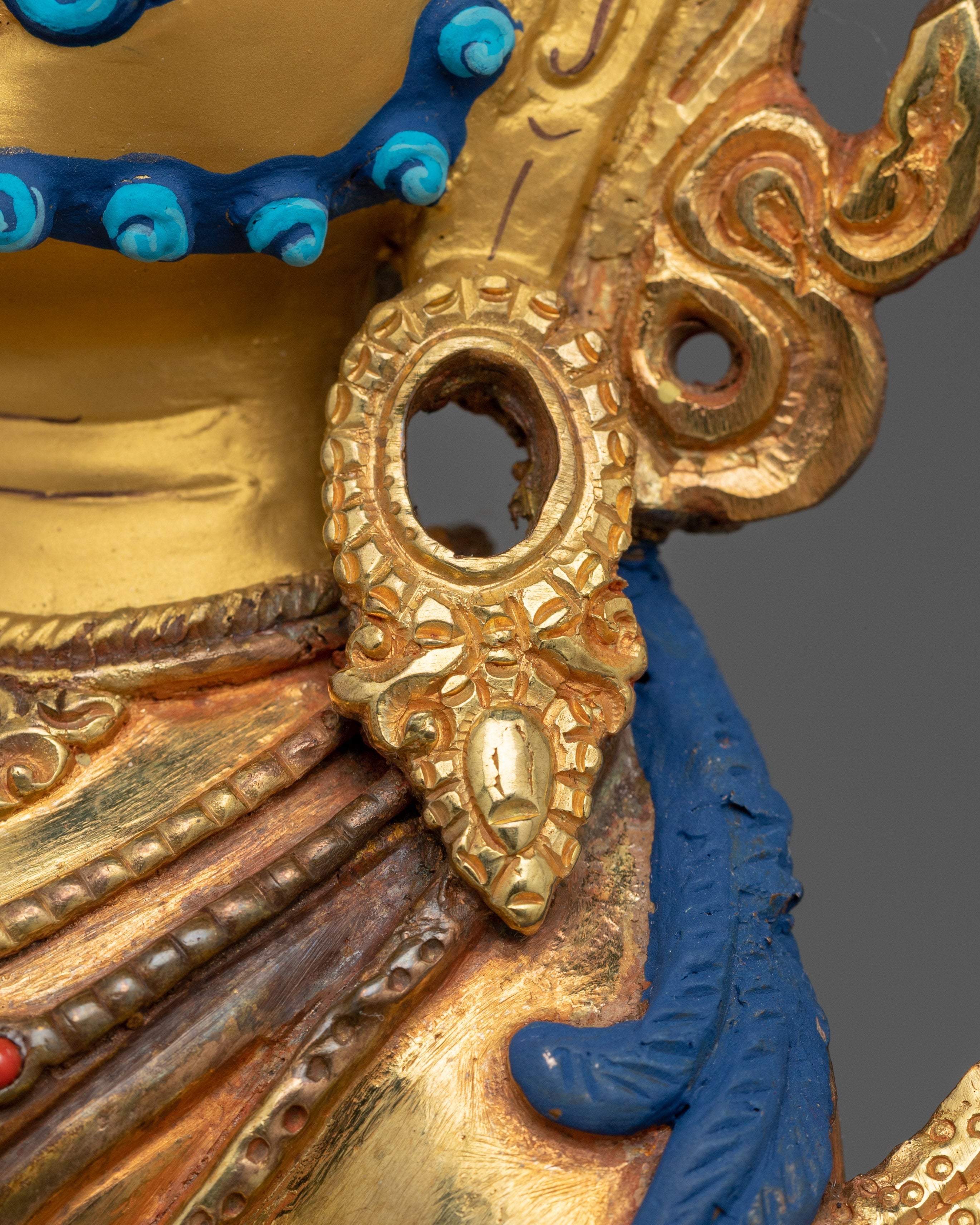 Tradional Tibetan Buddhist Dzambhala Statue of Wealth | Semi Wrathful Artwork