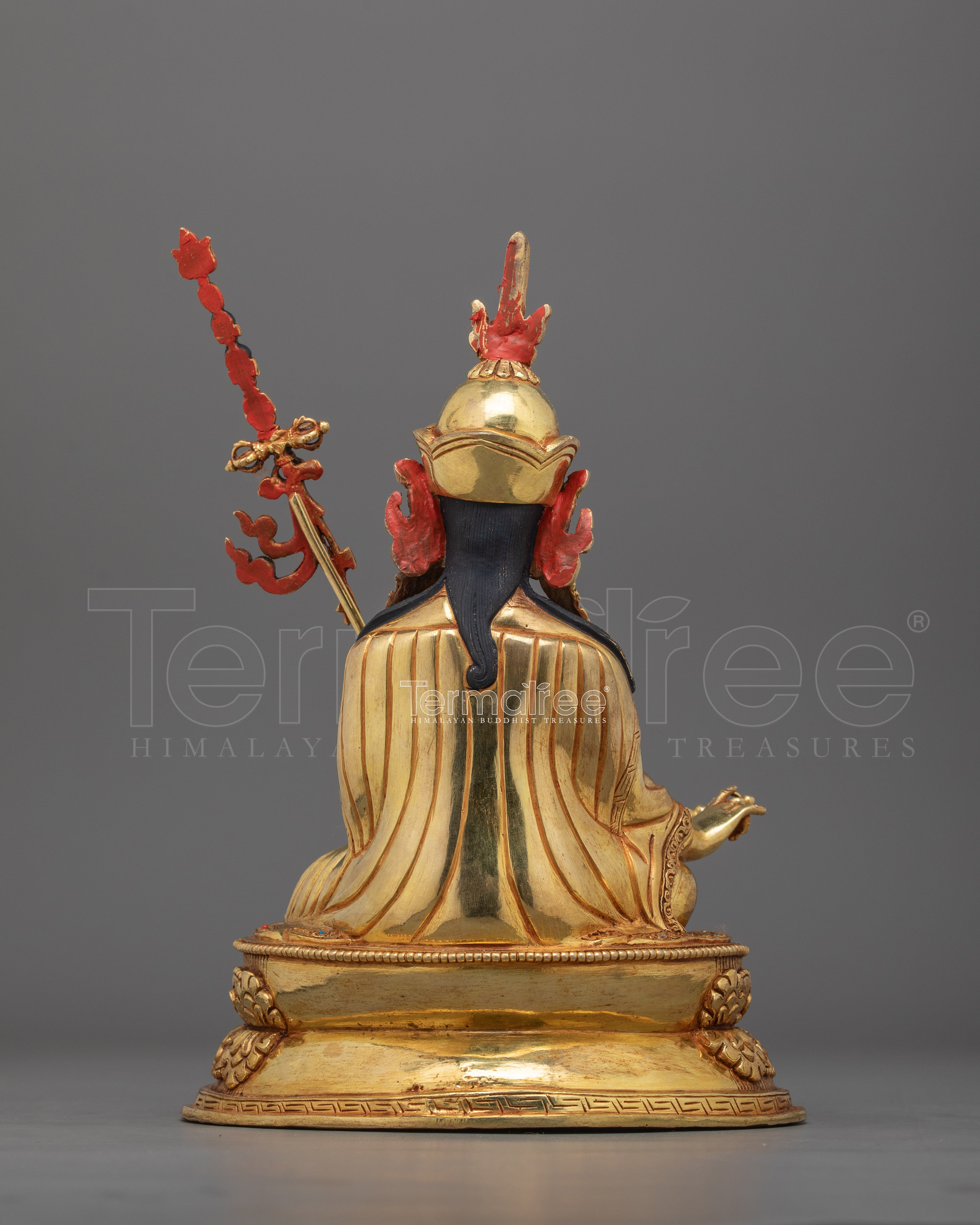 Guru Padmasambhava Gold Gilded Statue | Tibetan Master of Wisdom and Transformation