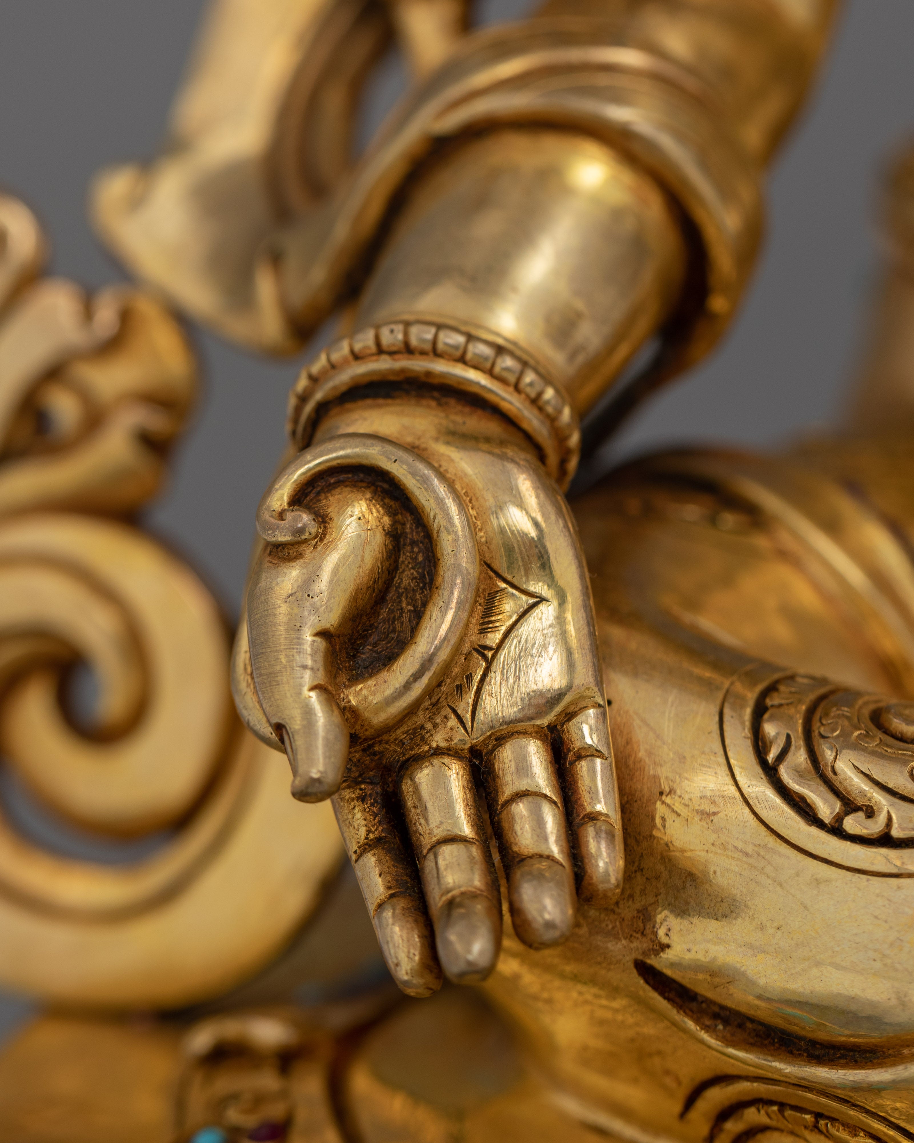 Traditional Hand-carved Green Tara Statue | Compact Spiritual Sculpture for Personal Altar