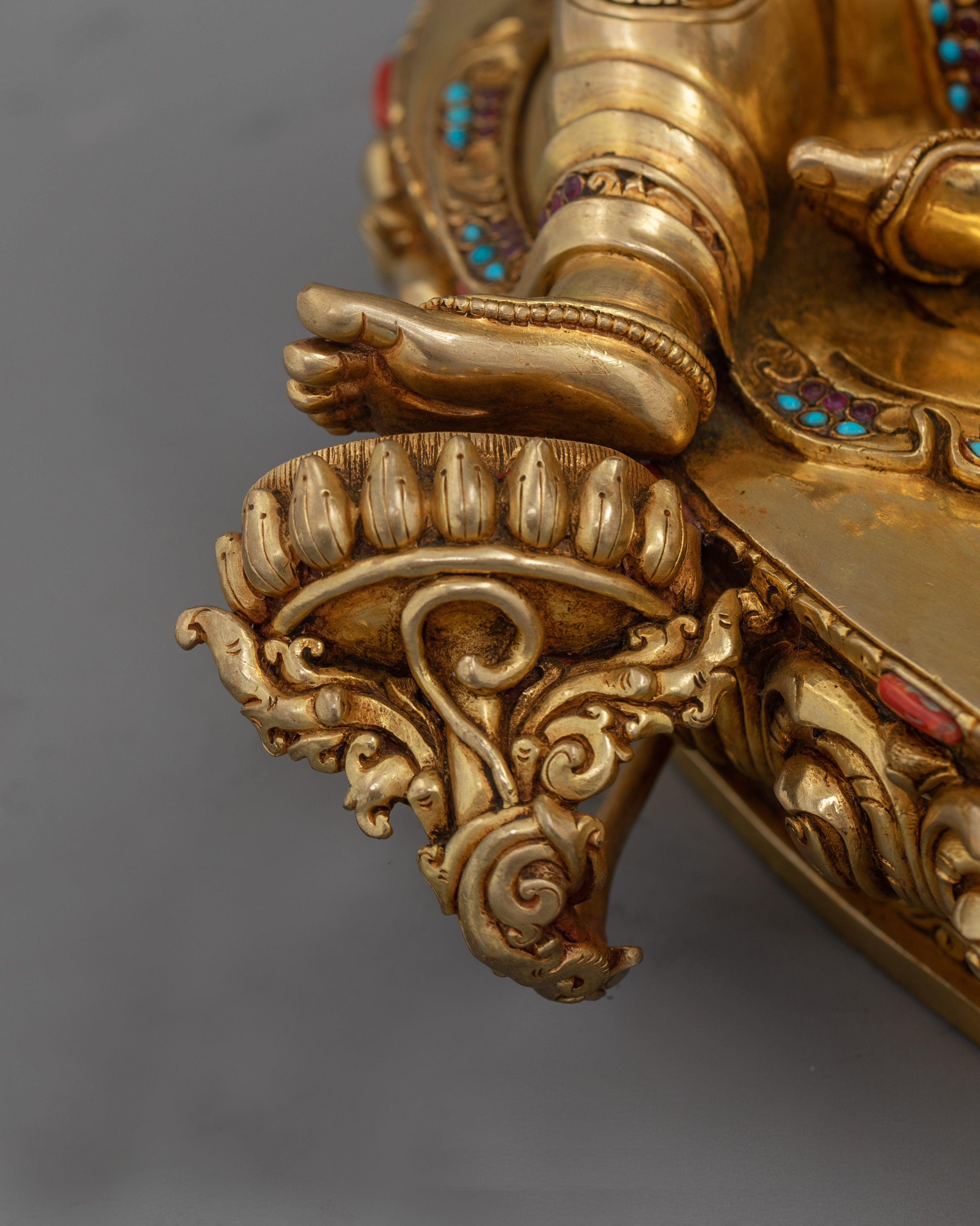 Traditional Hand-carved Green Tara Statue | Compact Spiritual Sculpture for Personal Altar