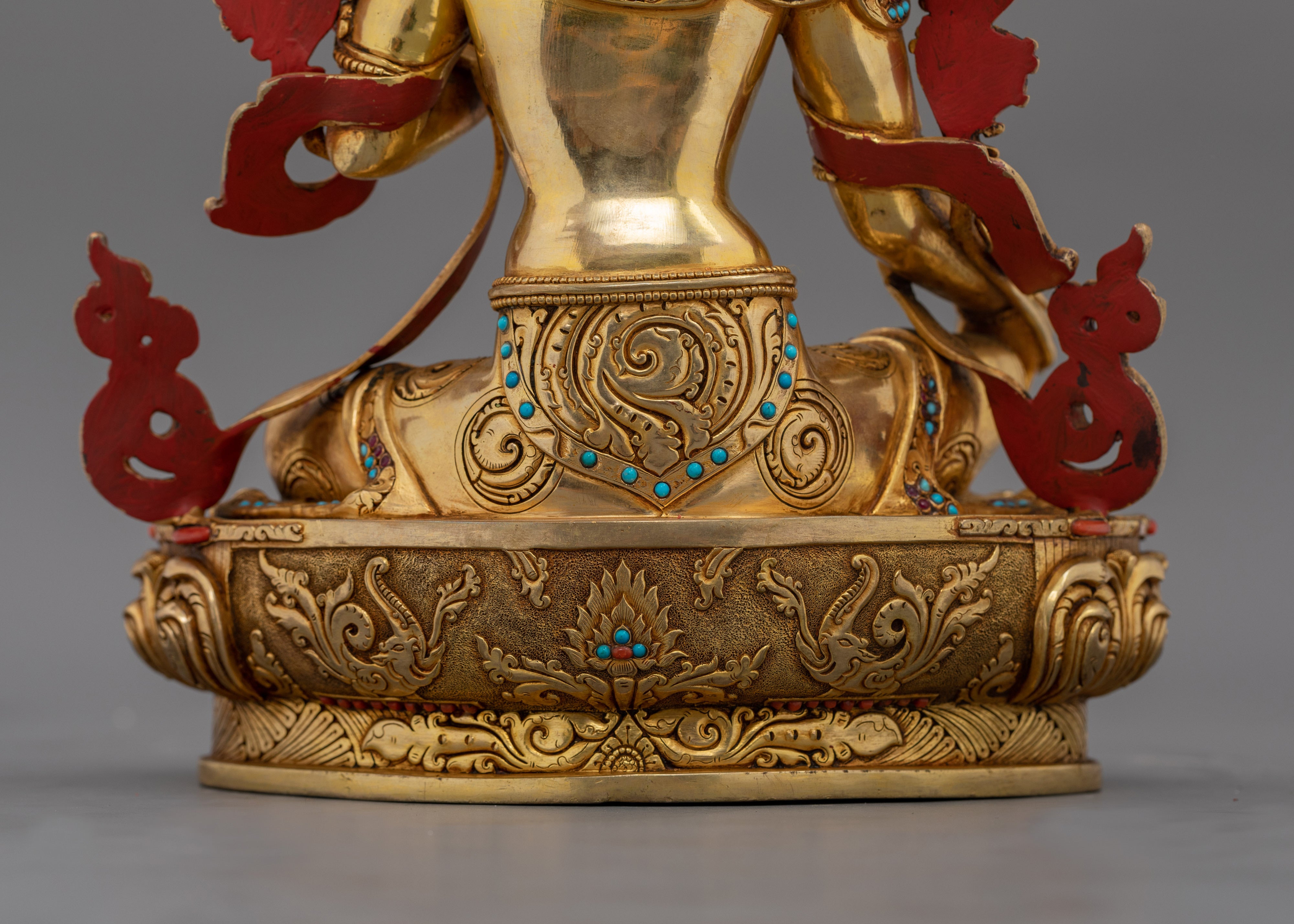 Traditional Hand-carved Green Tara Statue | Compact Spiritual Sculpture for Personal Altar