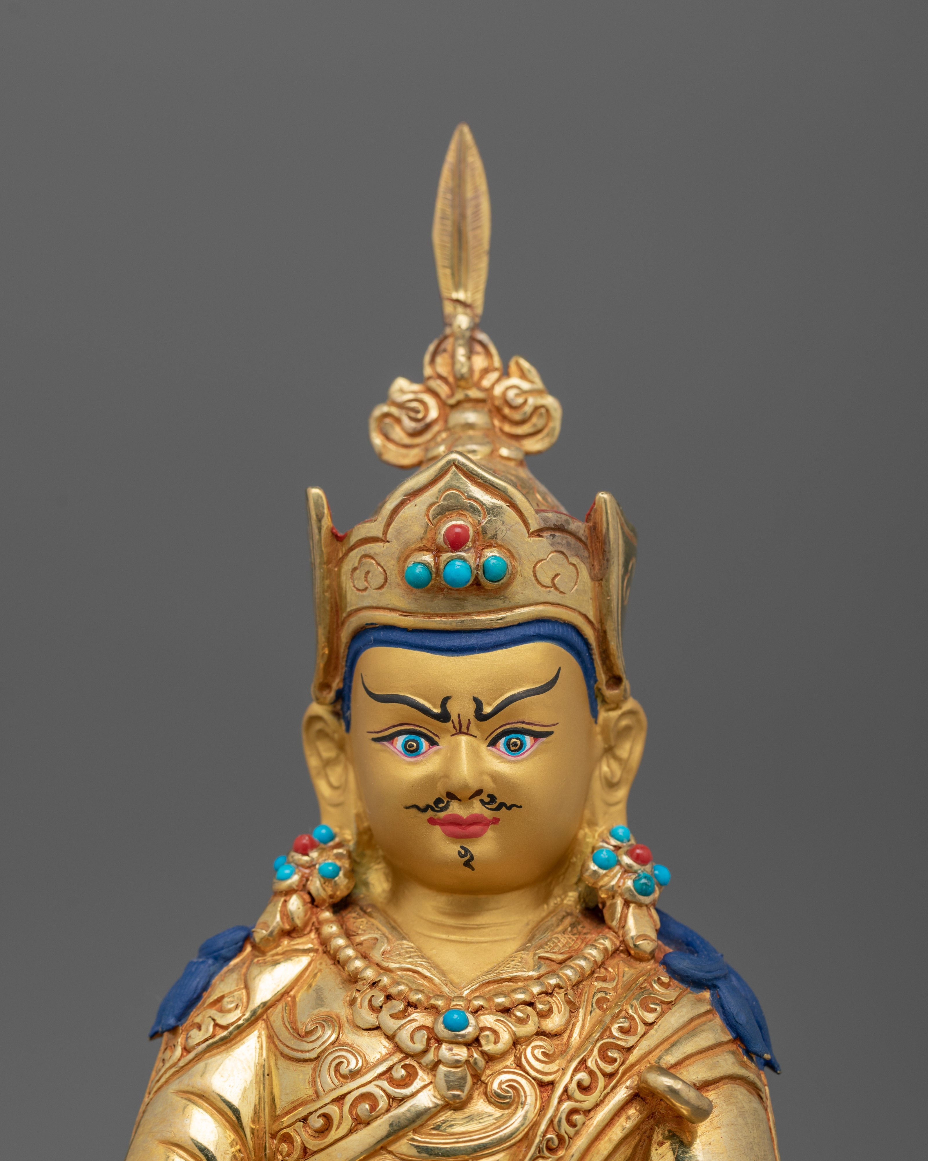 Lotus Born Guru Handcarved Rinpoche Statue Decor | Enlightenment and Spiritual Power