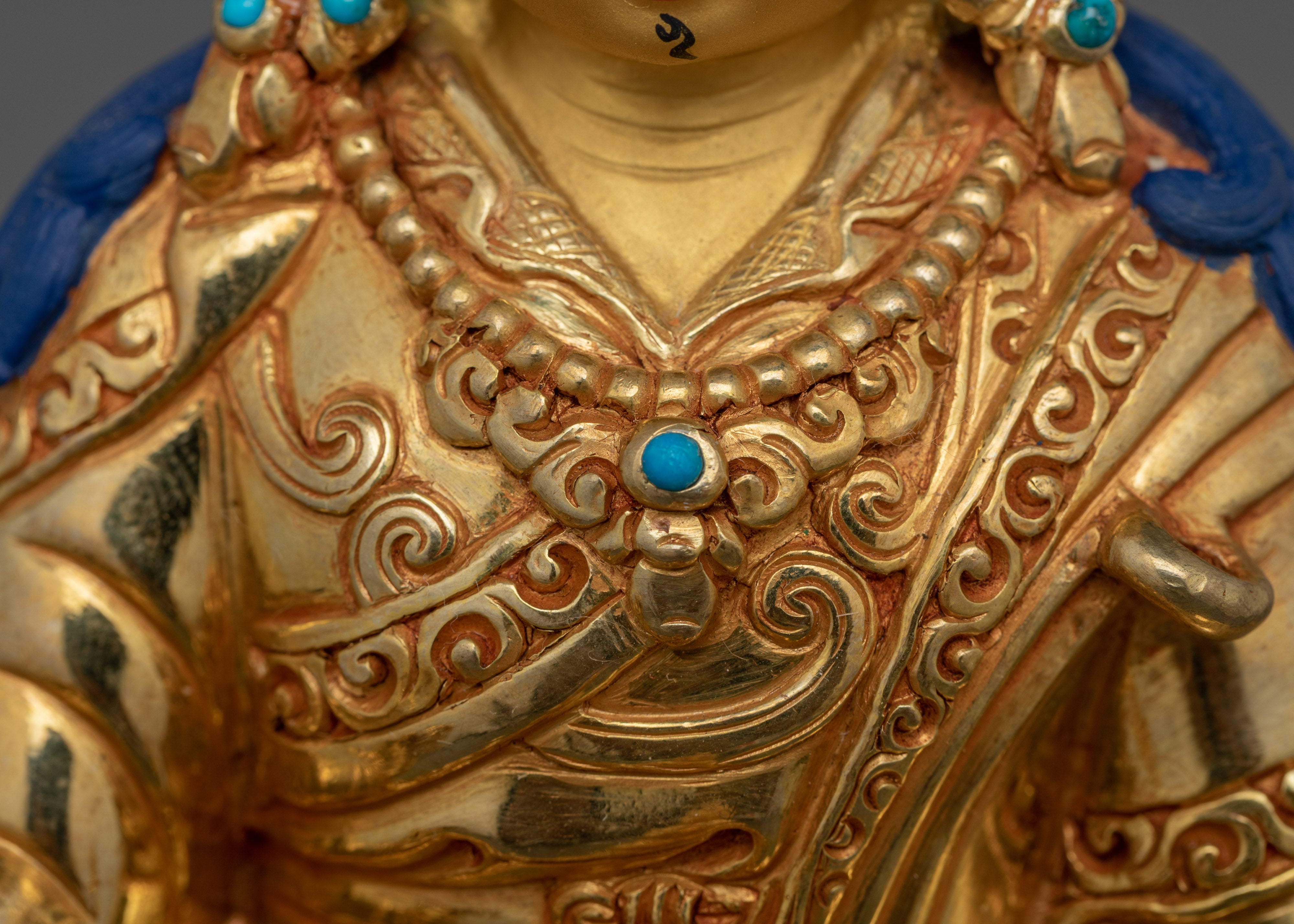 Lotus Born Guru Handcarved Rinpoche Statue Decor | Enlightenment and Spiritual Power
