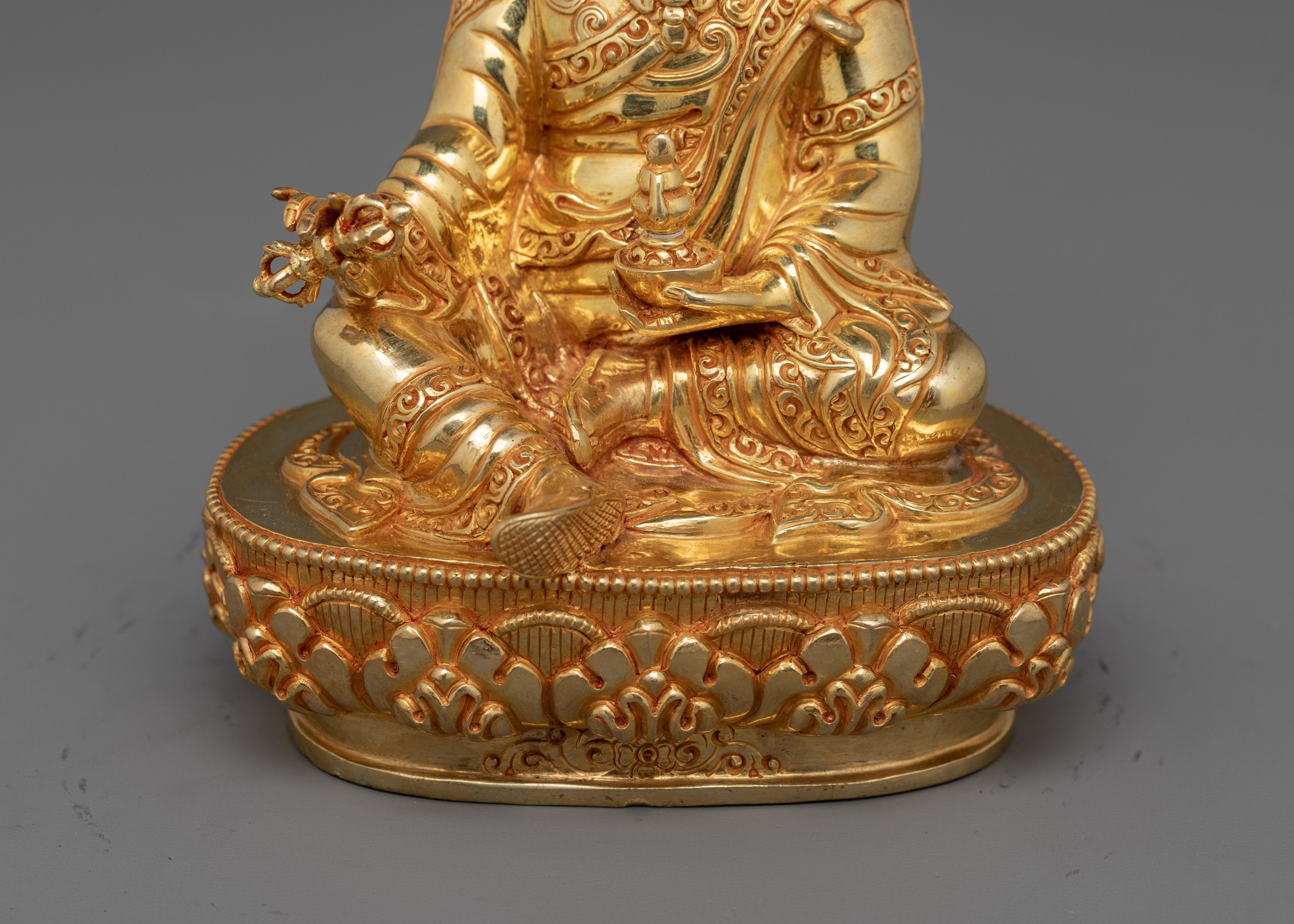 Lotus Born Guru Handcarved Rinpoche Statue Decor | Enlightenment and Spiritual Power