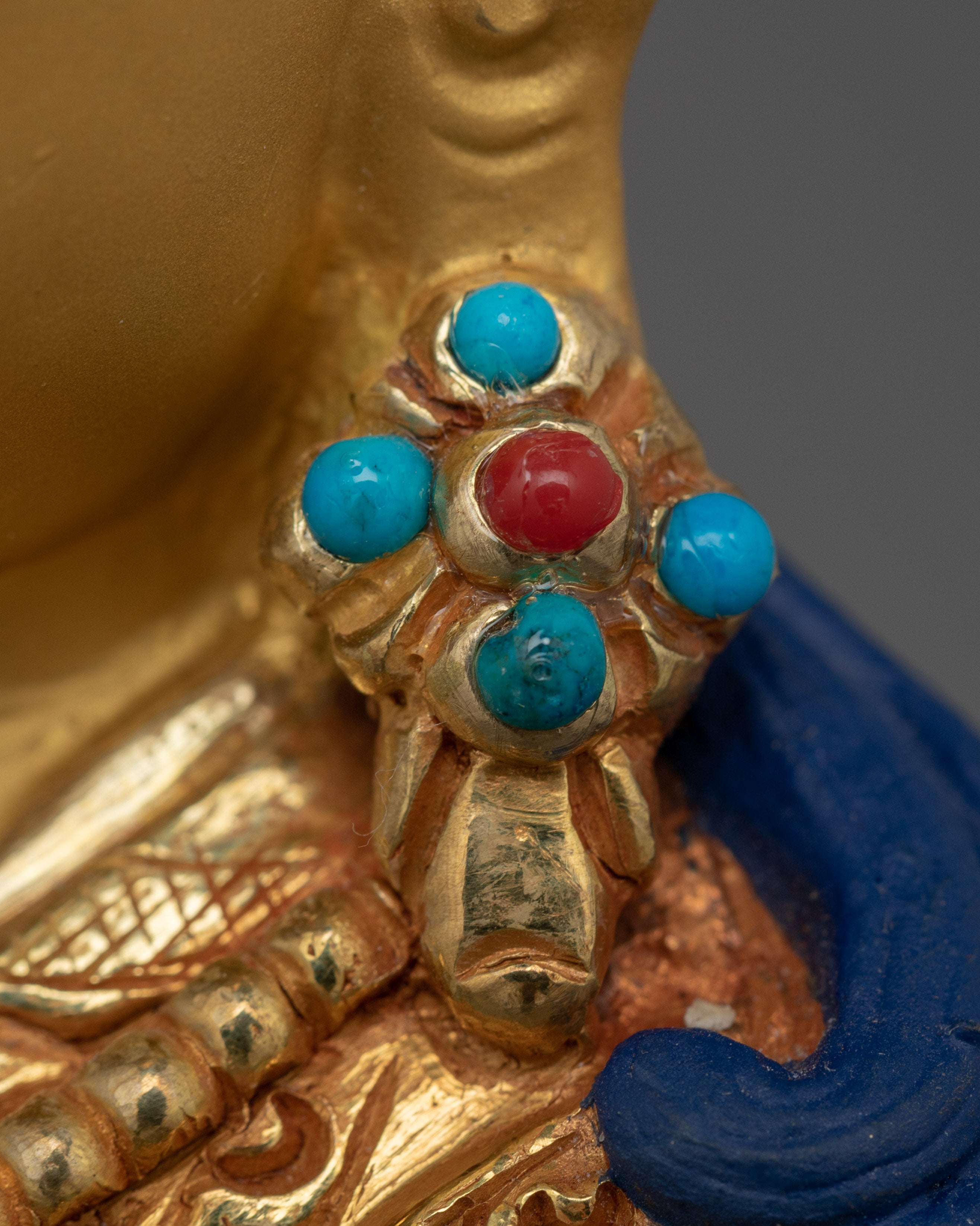 Lotus Born Guru Handcarved Rinpoche Statue Decor | Enlightenment and Spiritual Power
