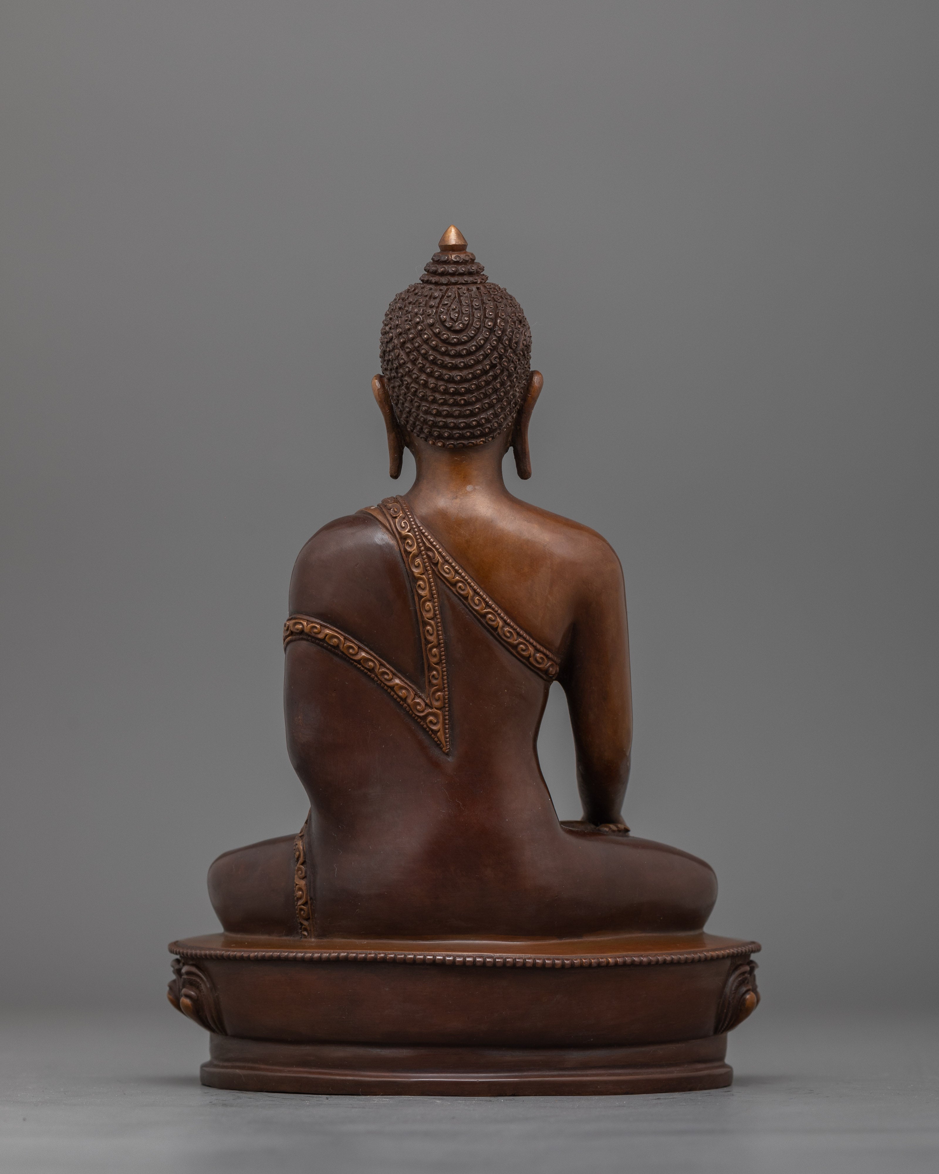 Shakyamuni Dharma Buddha Statue in Oxidized Copper | Enlightened Artwork
