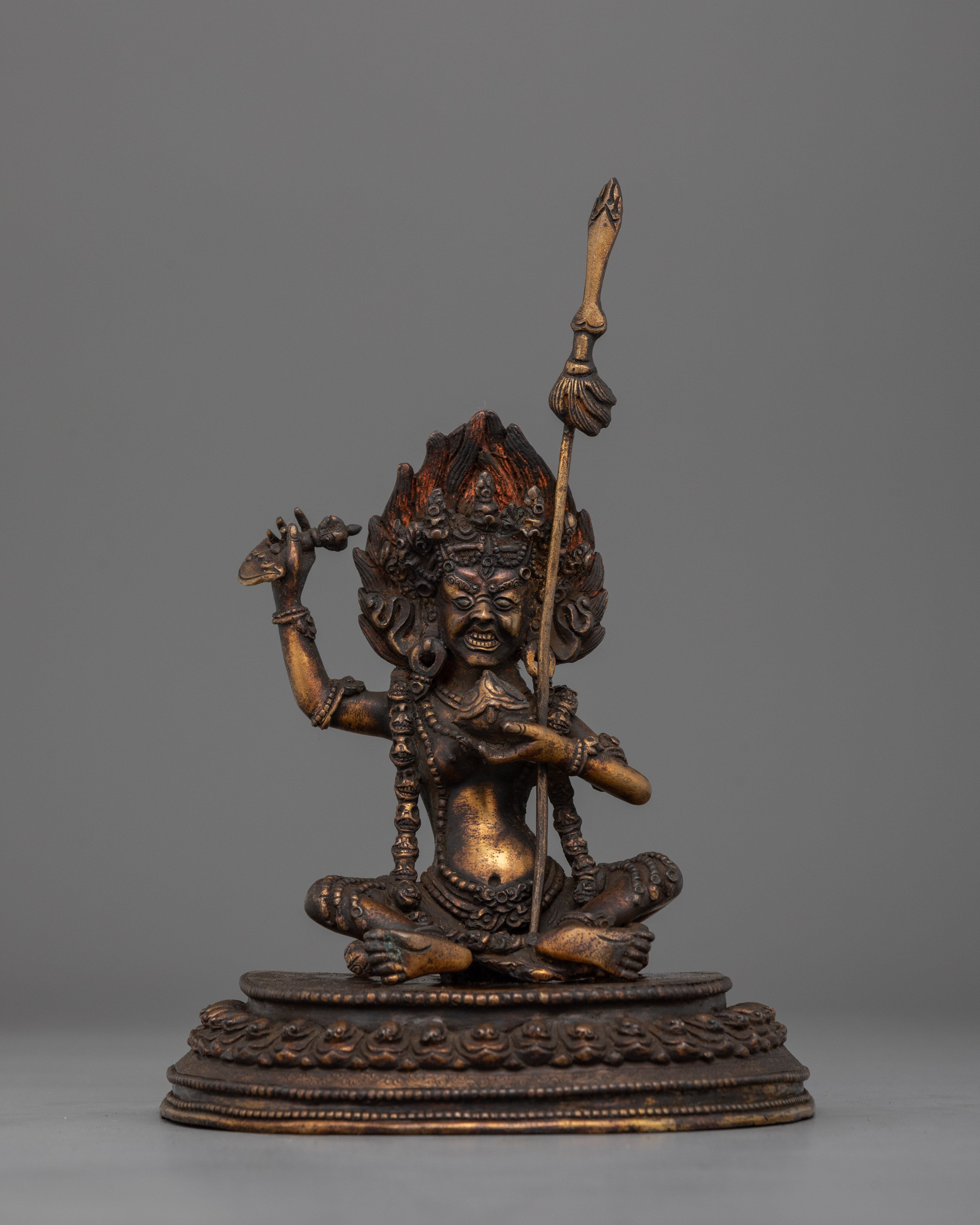 24K Gold Wrathful Vajrayogini Dakini Statue | Power and Transformation