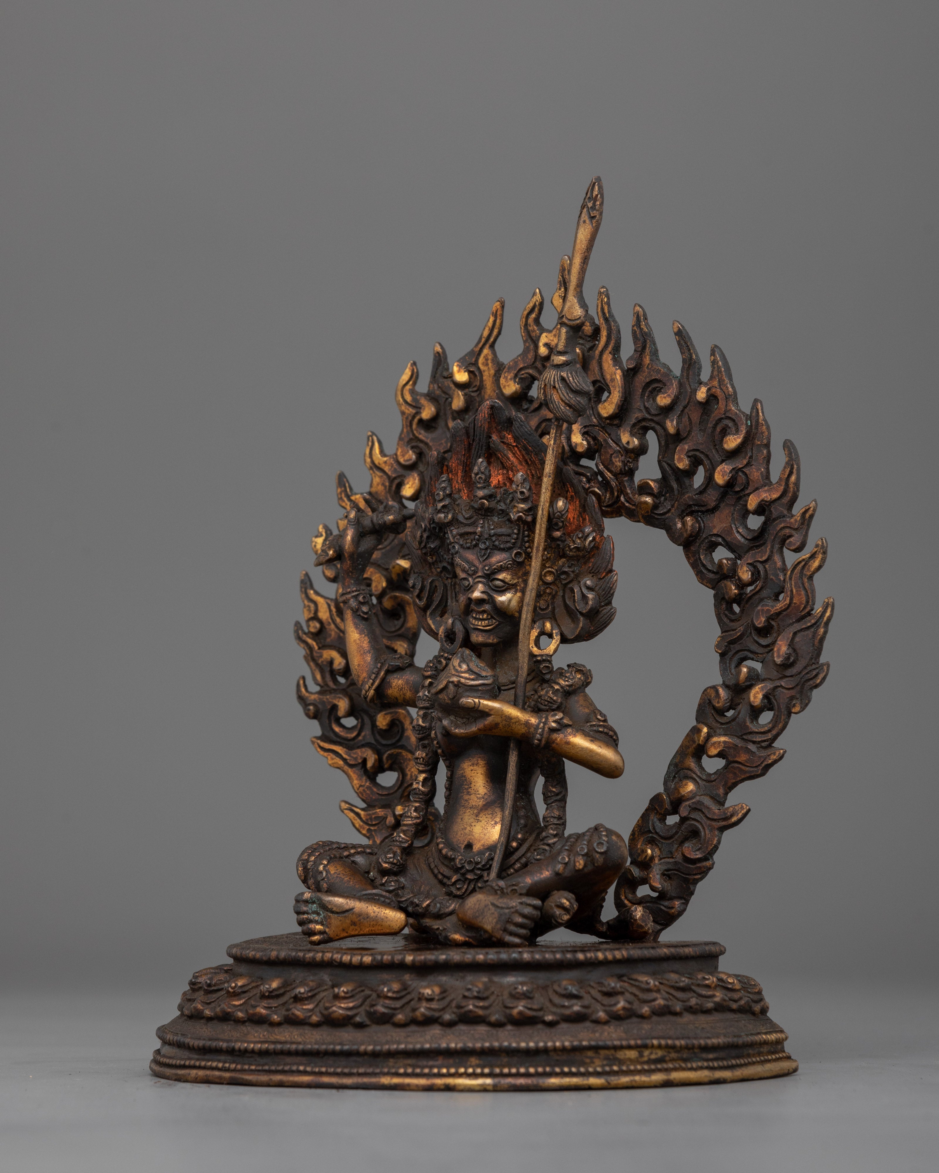 24K Gold Wrathful Vajrayogini Dakini Statue | Power and Transformation