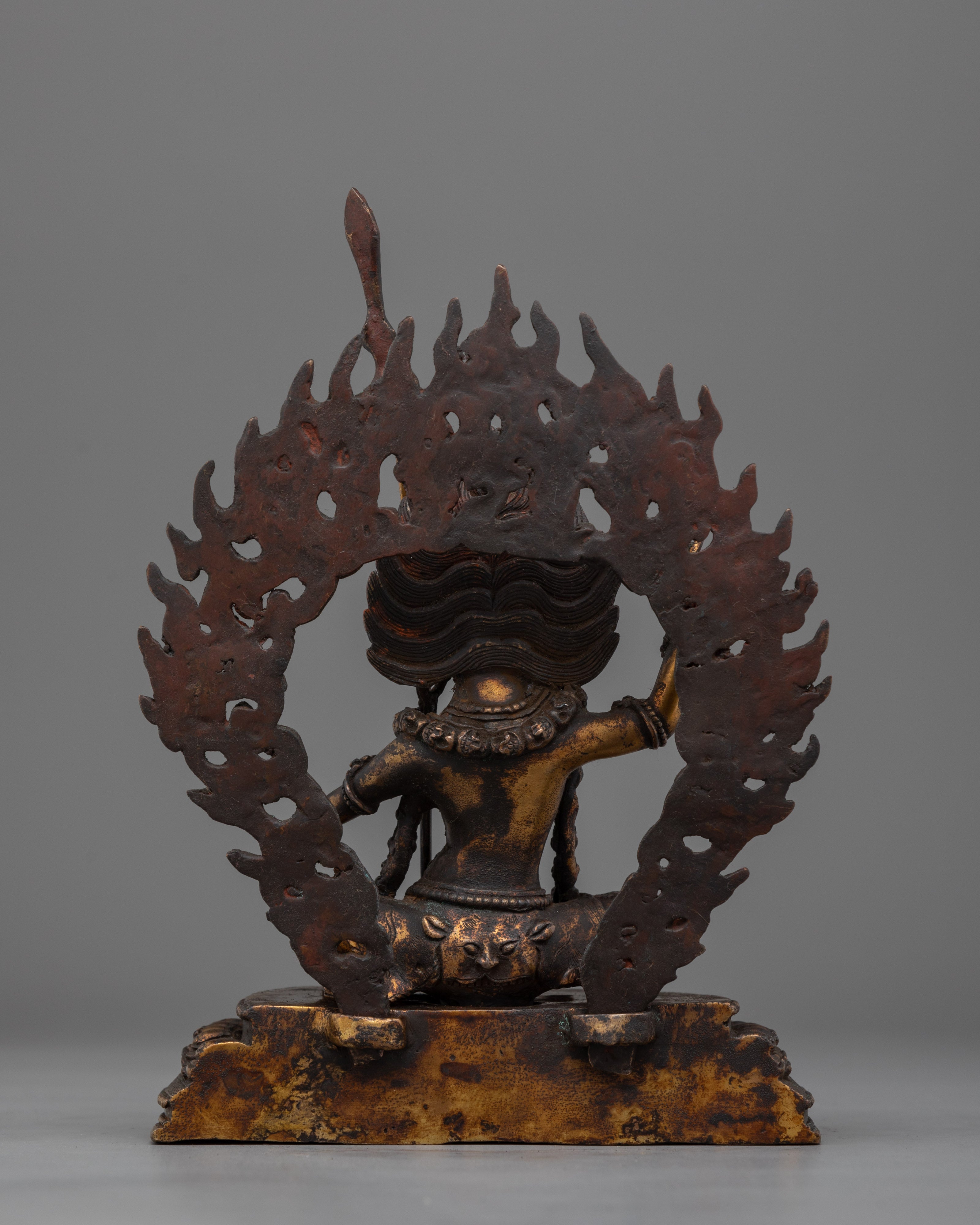 24K Gold Wrathful Vajrayogini Dakini Statue | Power and Transformation