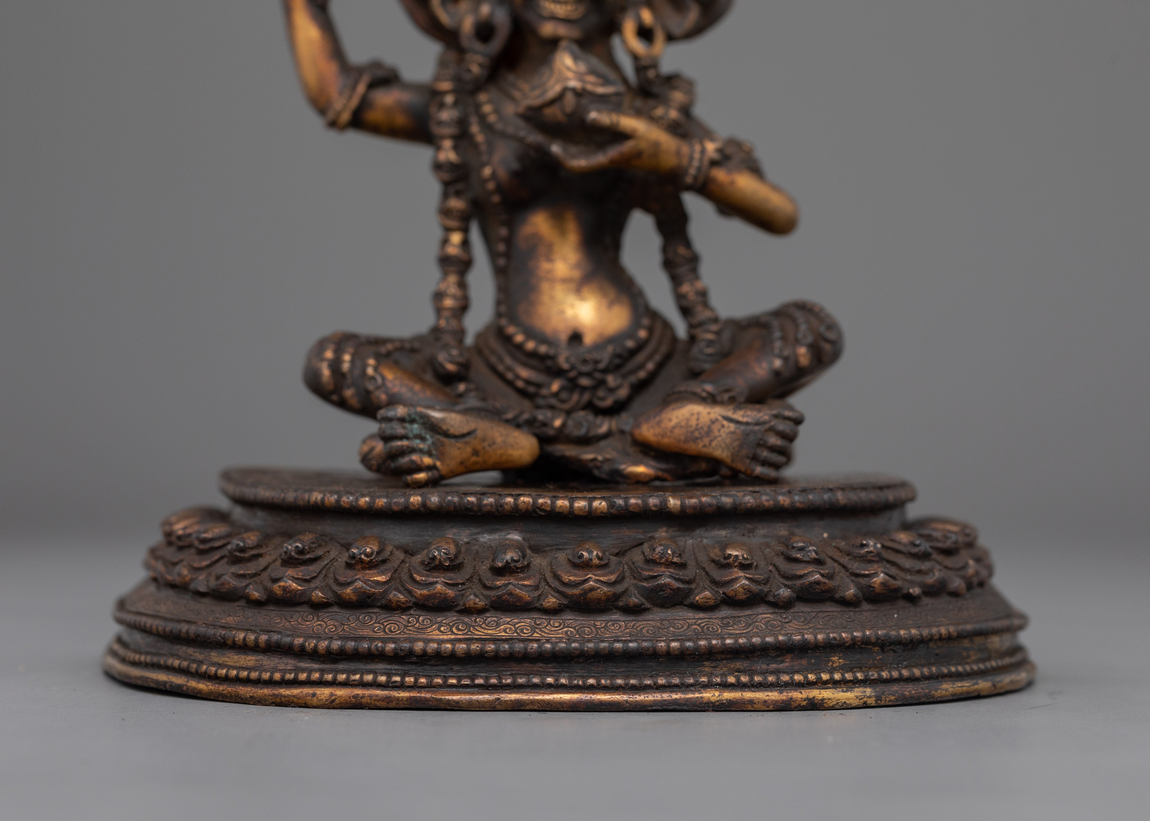 24K Gold Wrathful Vajrayogini Dakini Statue | Power and Transformation