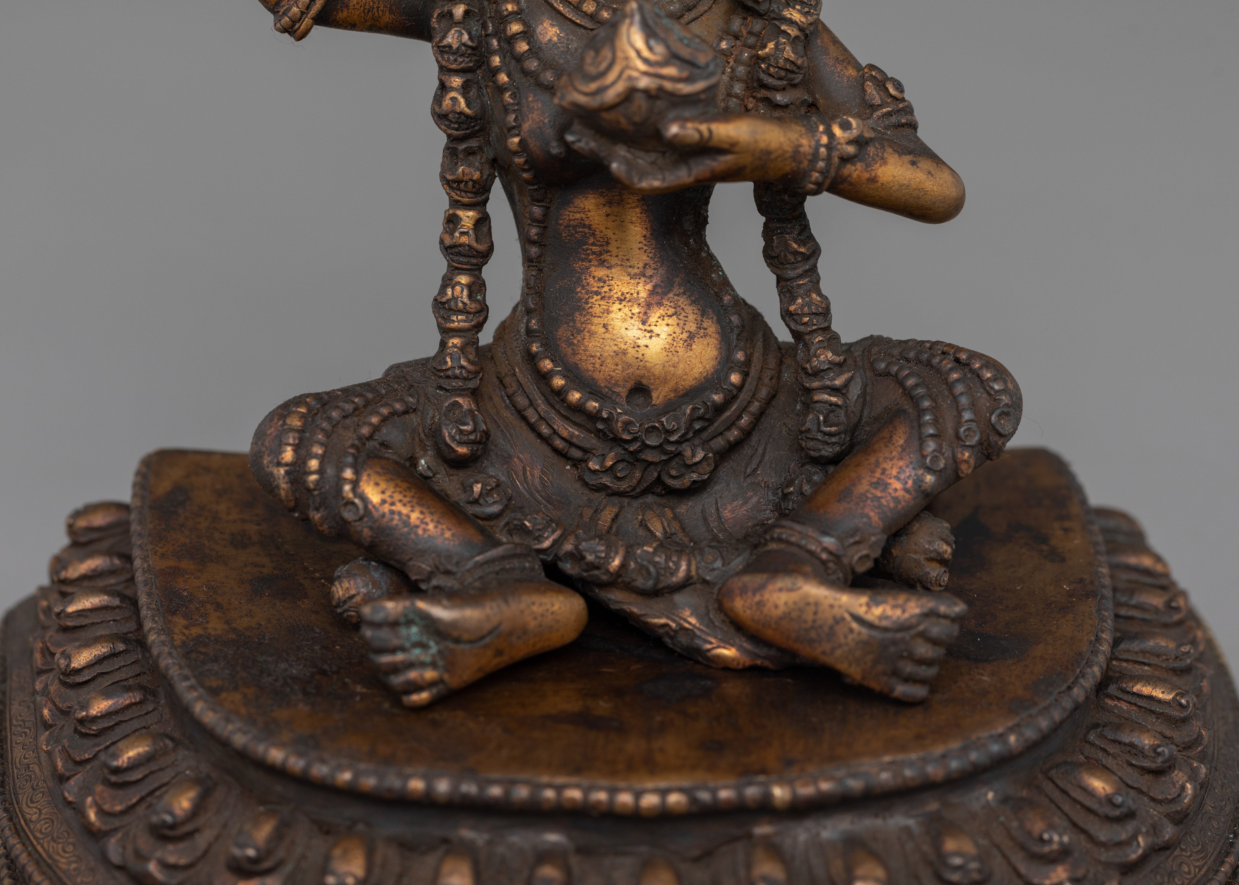 24K Gold Wrathful Vajrayogini Dakini Statue | Power and Transformation