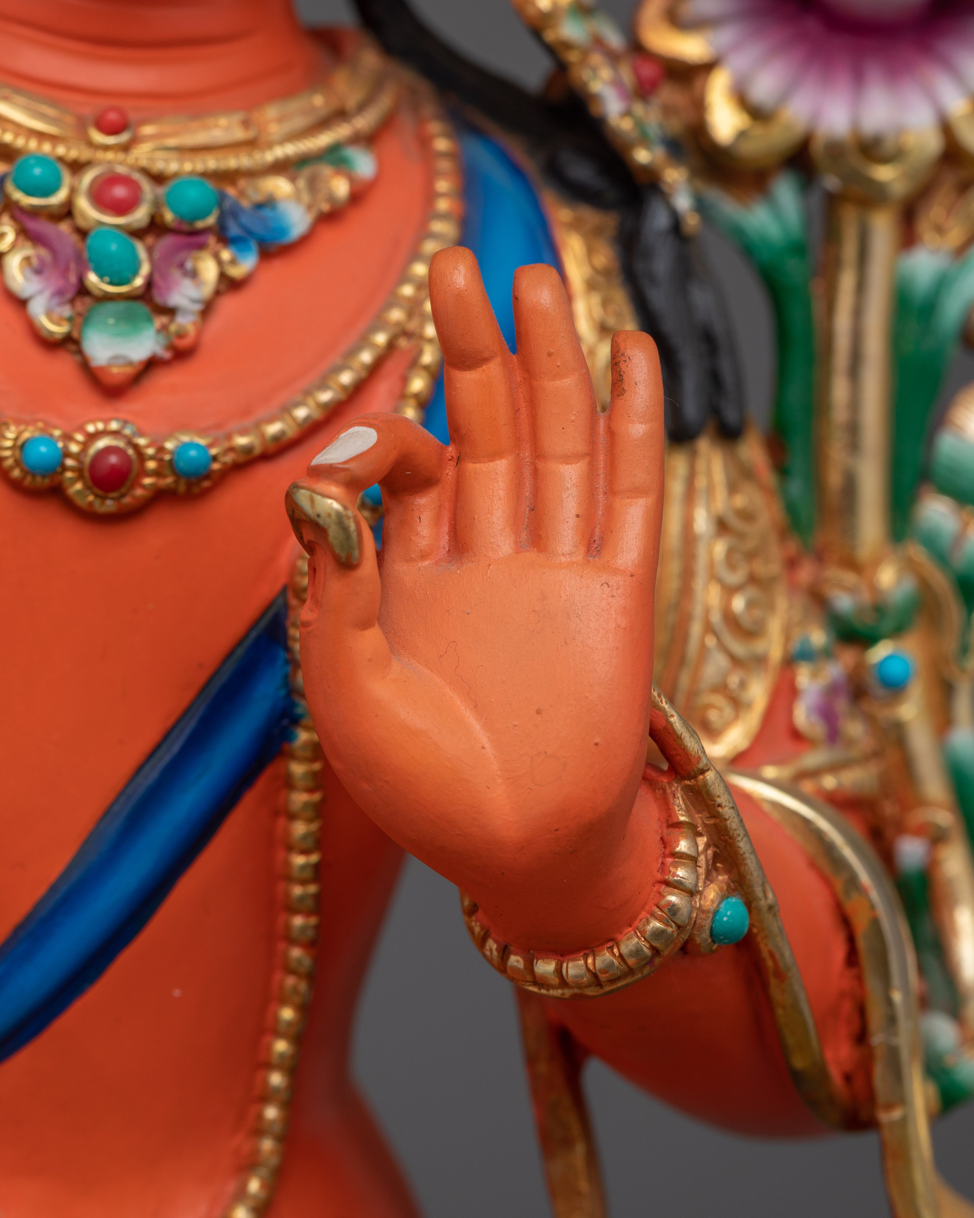 Tranquil Manjushri Holding the Flaming Sword of Wisdom | Sacred Dharma Buddha