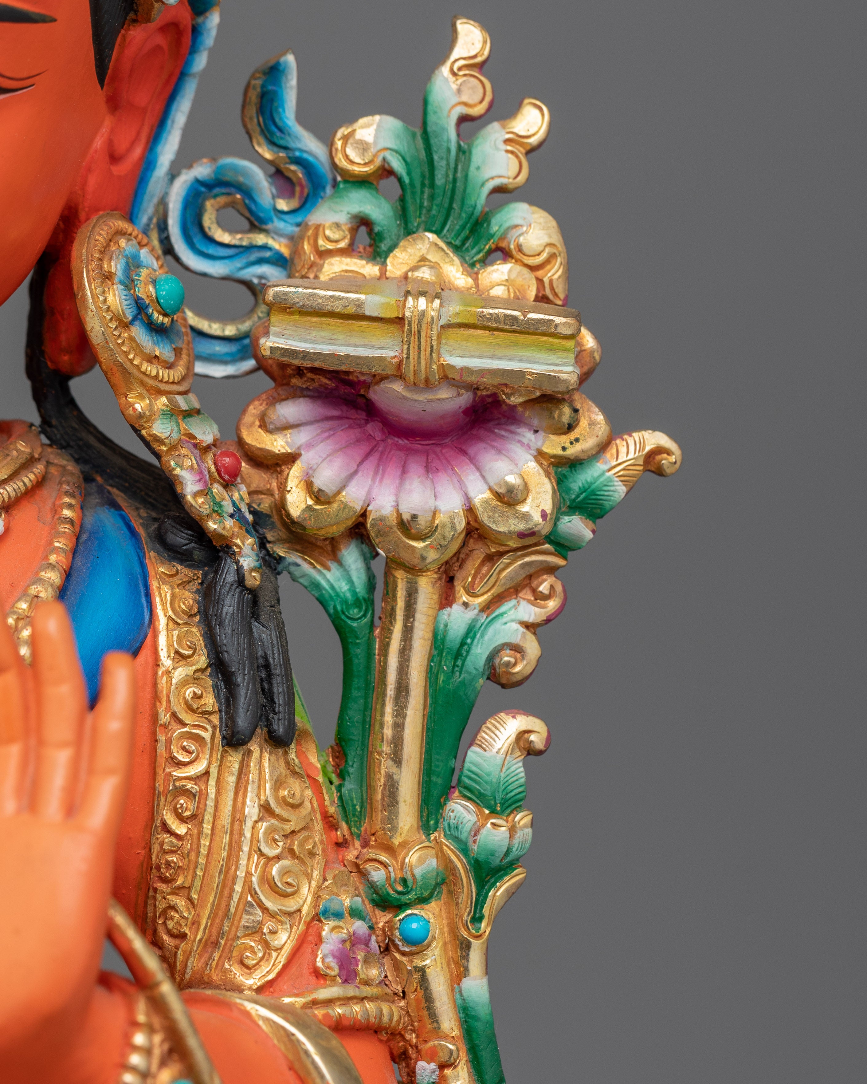 Tranquil Manjushri Holding the Flaming Sword of Wisdom | Sacred Dharma Buddha