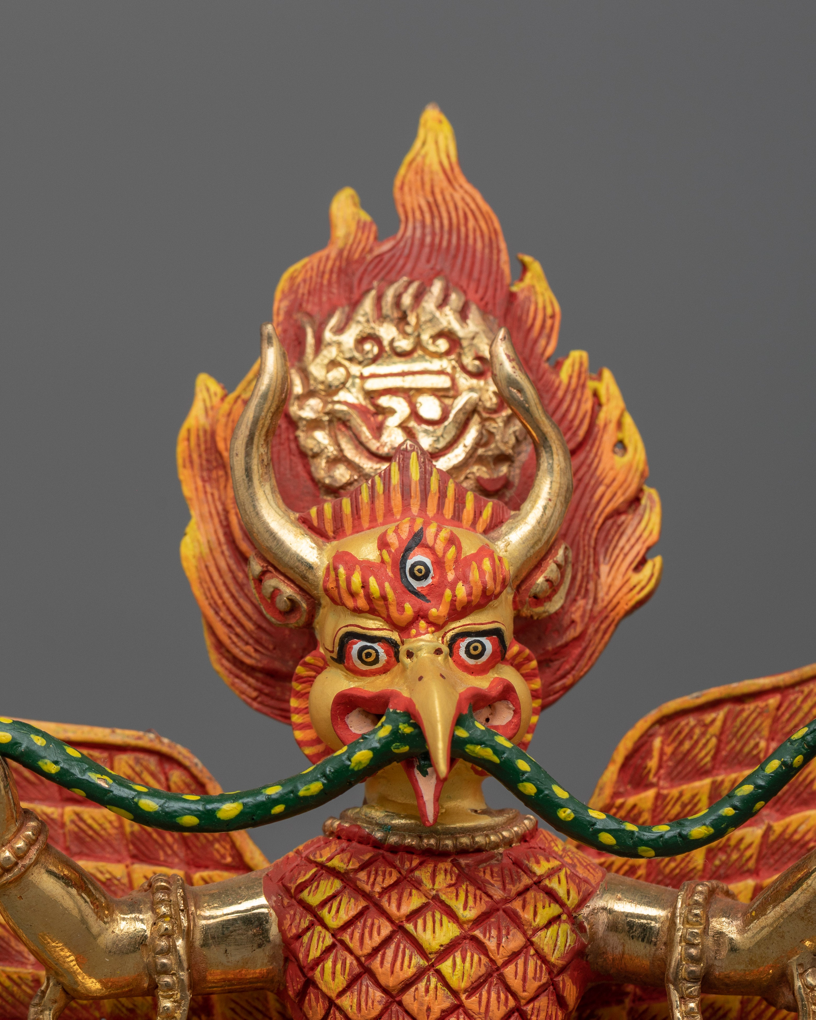 Traditional Hindu Deity Garuda Statue | Handcrafted Spiritual Artwork
