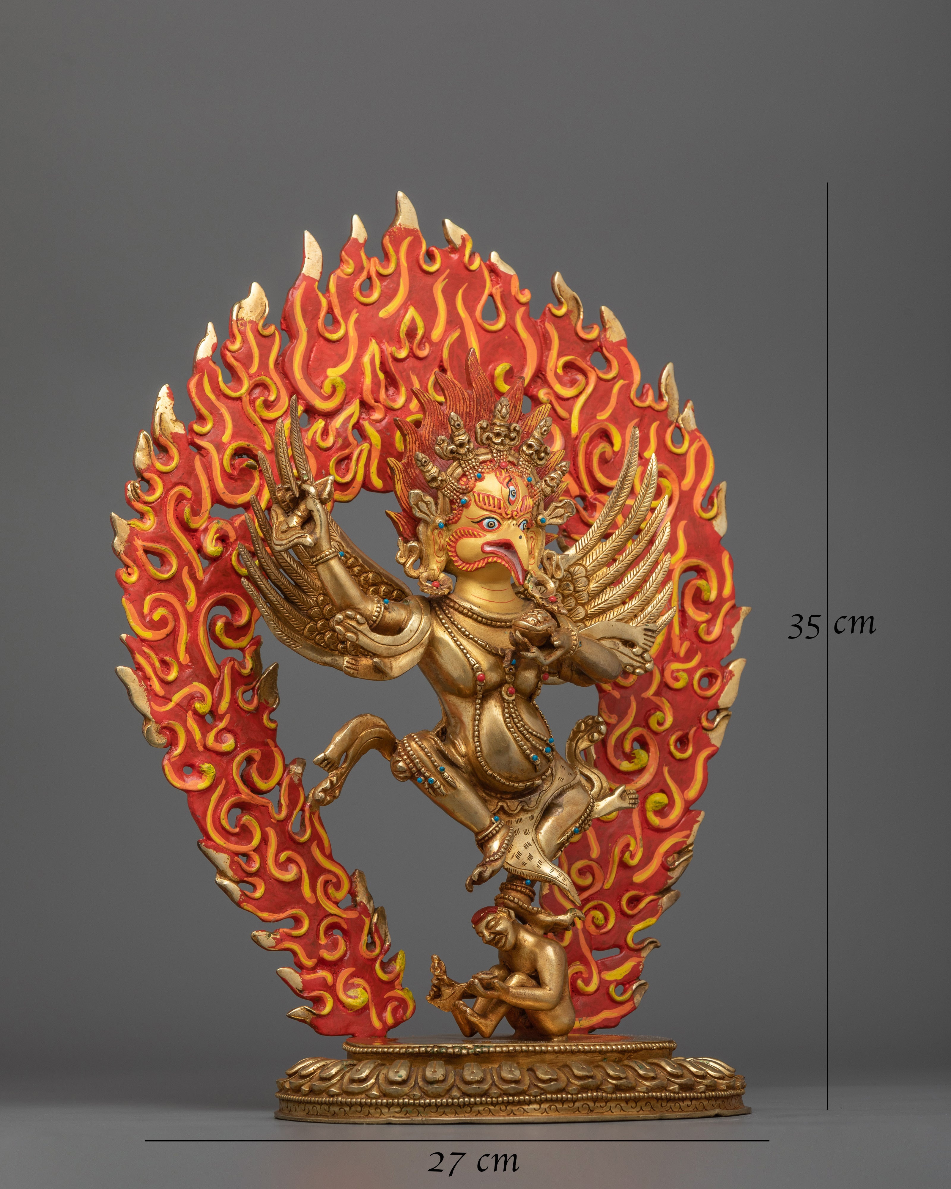 Handcarved Hindu Deity Garuda Sculpture | Tibetan Buddhism Artwork
