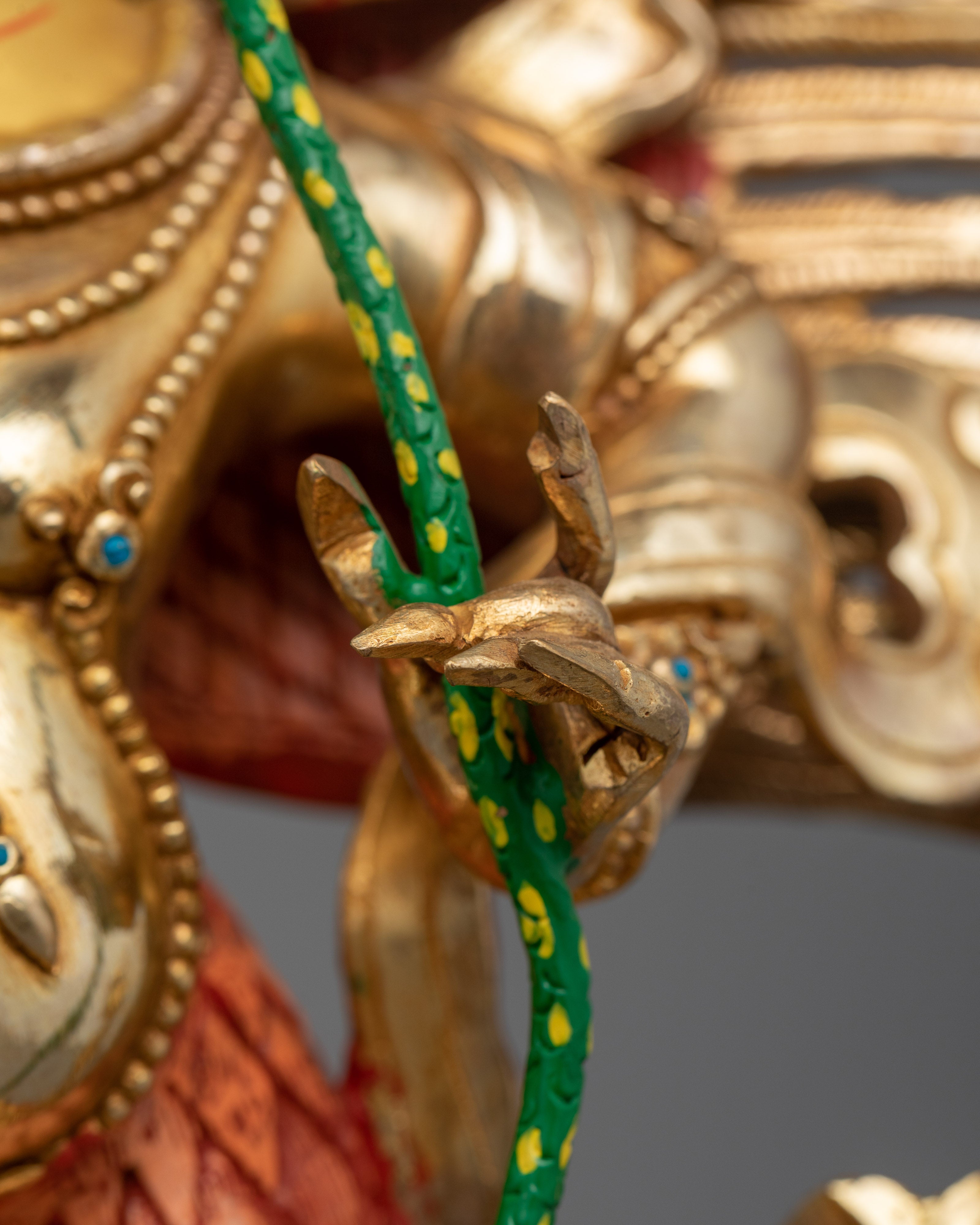 24K Gold Gilded Garuda Copper Statue | Handcrafted Hindu Deity