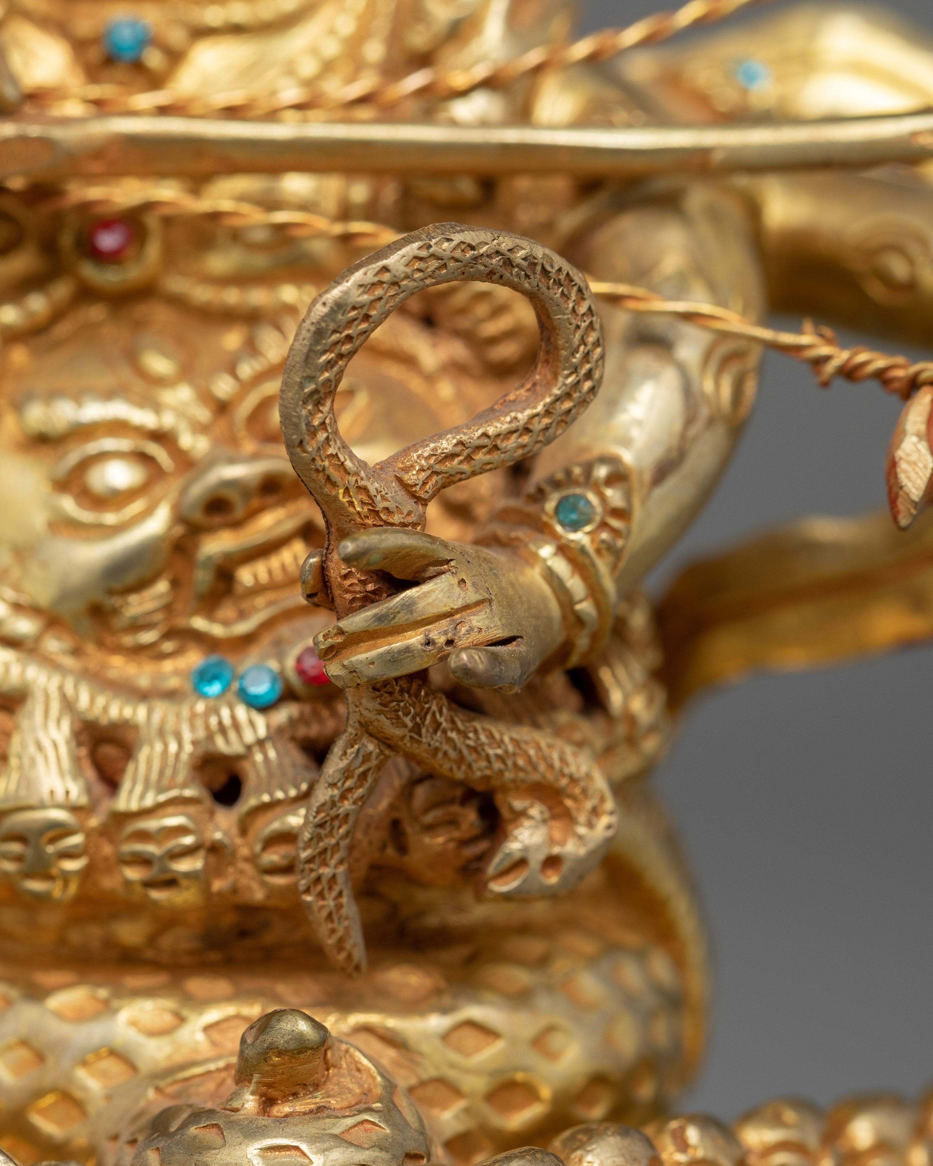 Protector of the Dharma Mahakala Rahula Statue | Traditional Tibetan Art