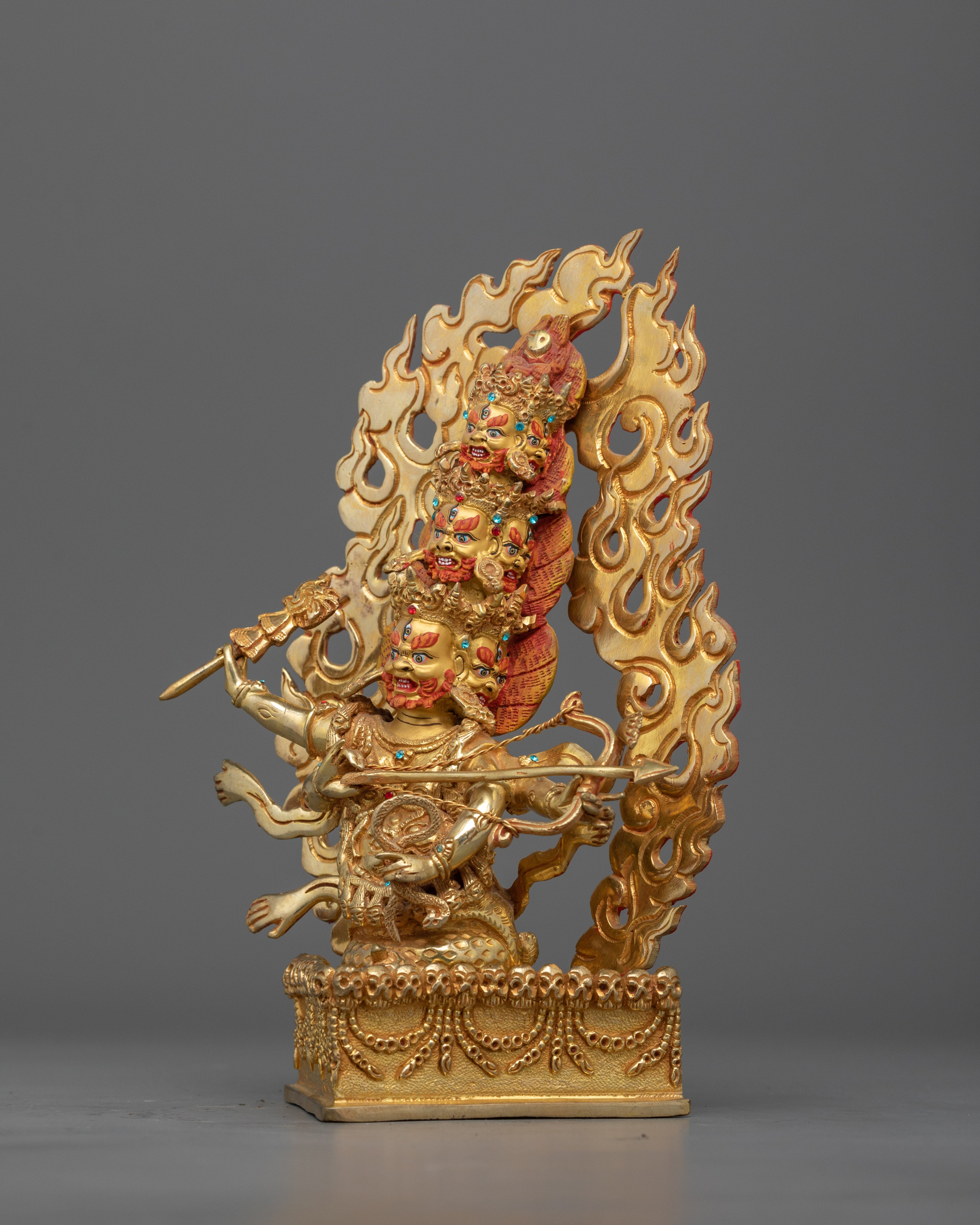 Protector of the Dharma Mahakala Rahula Statue | Traditional Tibetan Art
