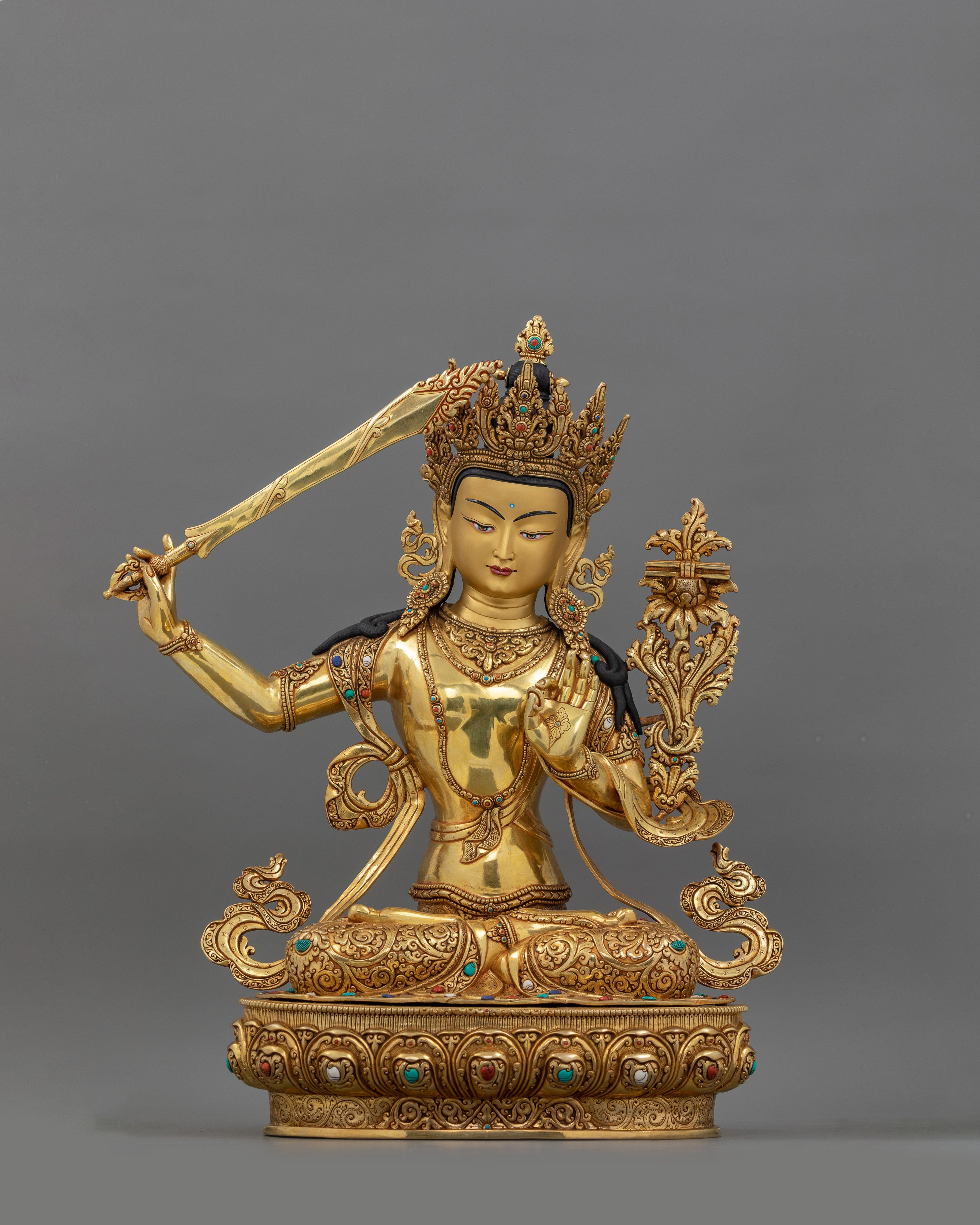 Sacred Five Bodhisattva Set Statue | Gold Gilded Buddhist Art