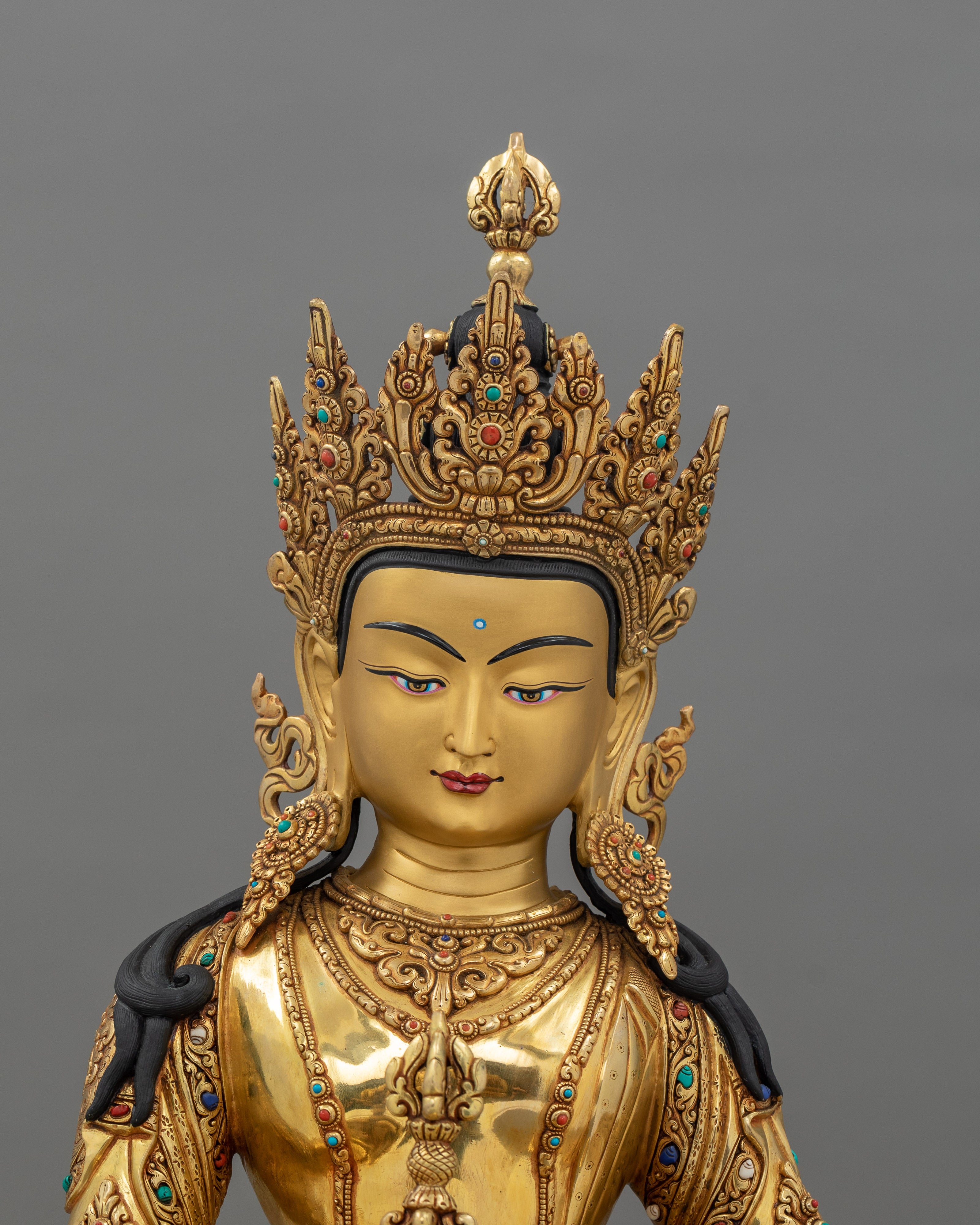 Sacred Five Bodhisattva Set Statue | Gold Gilded Buddhist Art