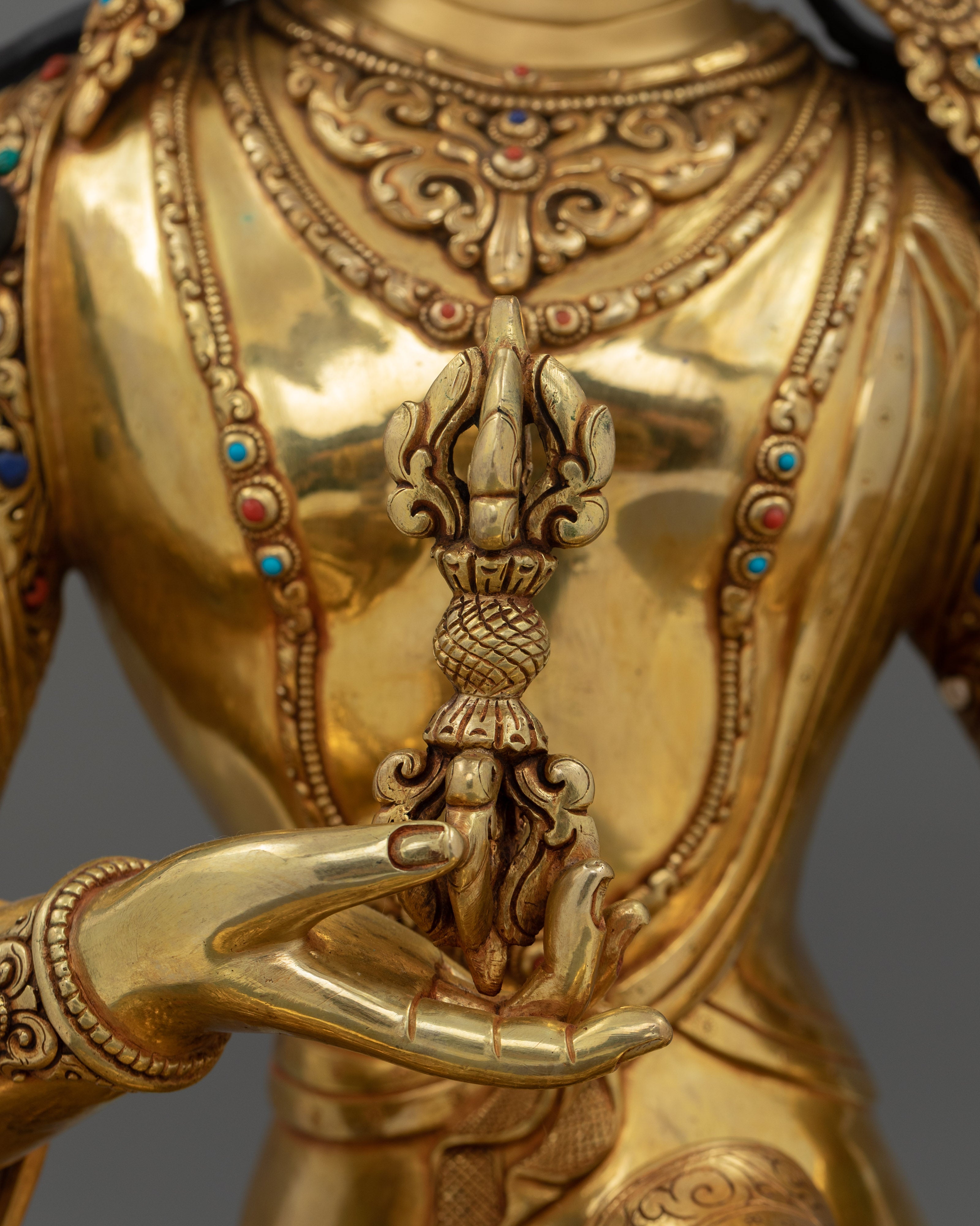 Sacred Five Bodhisattva Set Statue | Gold Gilded Buddhist Art