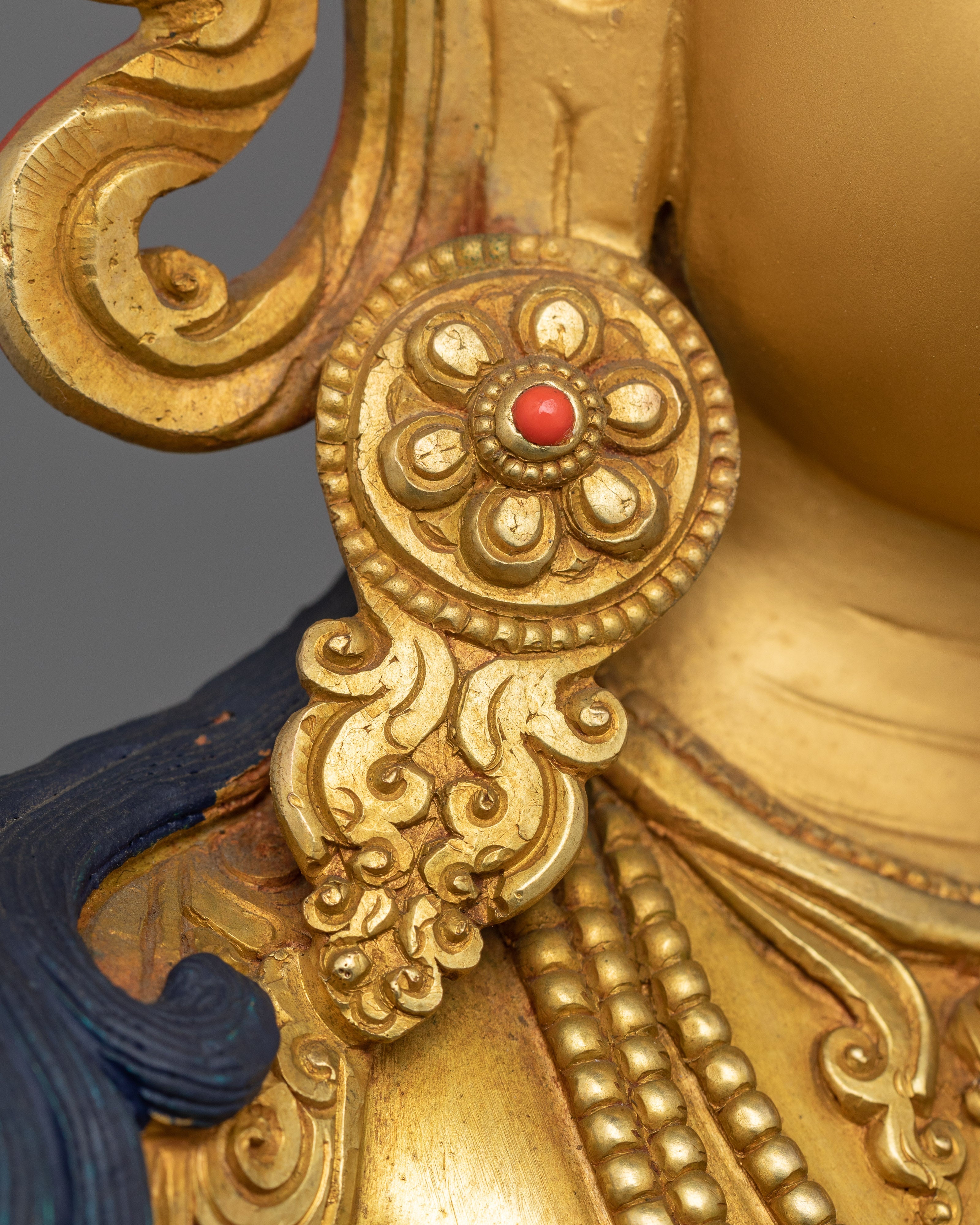 Manjushri Deity with Flaming Sword Statue | Handcrafted Buddhist Sculpture