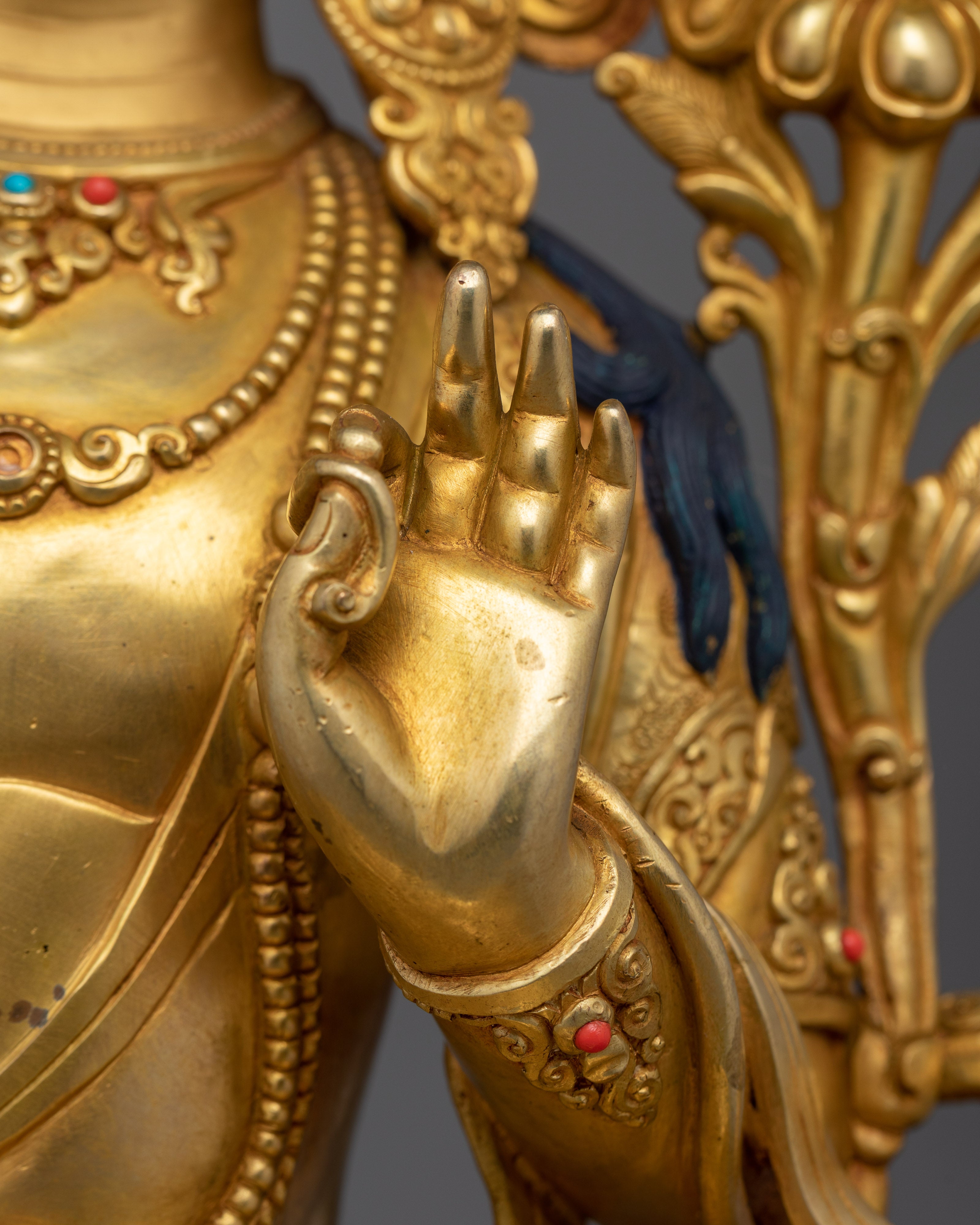 Manjushri Deity with Flaming Sword Statue | Handcrafted Buddhist Sculpture