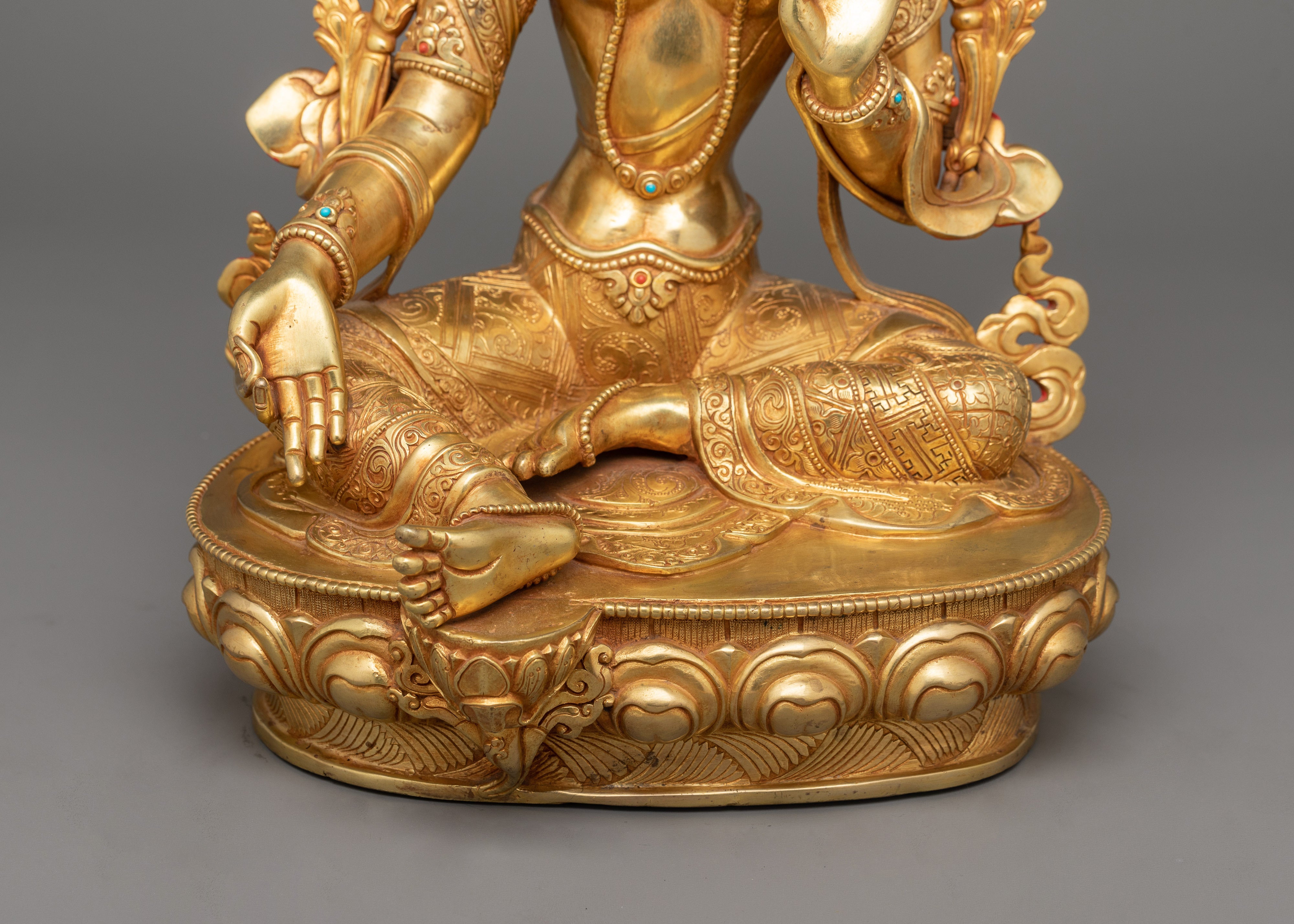 Green Tara Bodhisattva Goddess Statue | Compassionate Dharma Protector