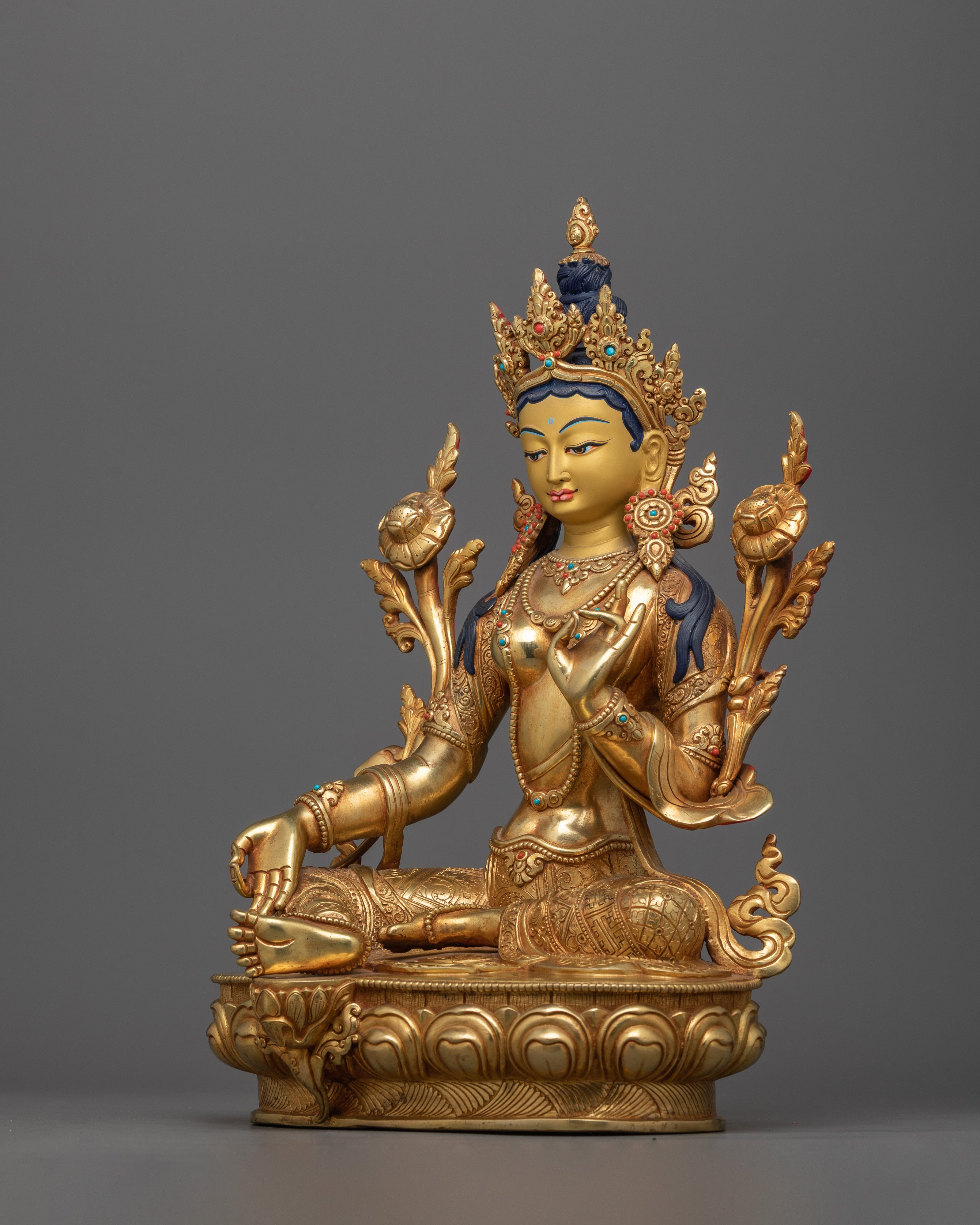 Green Tara Bodhisattva Goddess Statue | Compassionate Dharma Protector