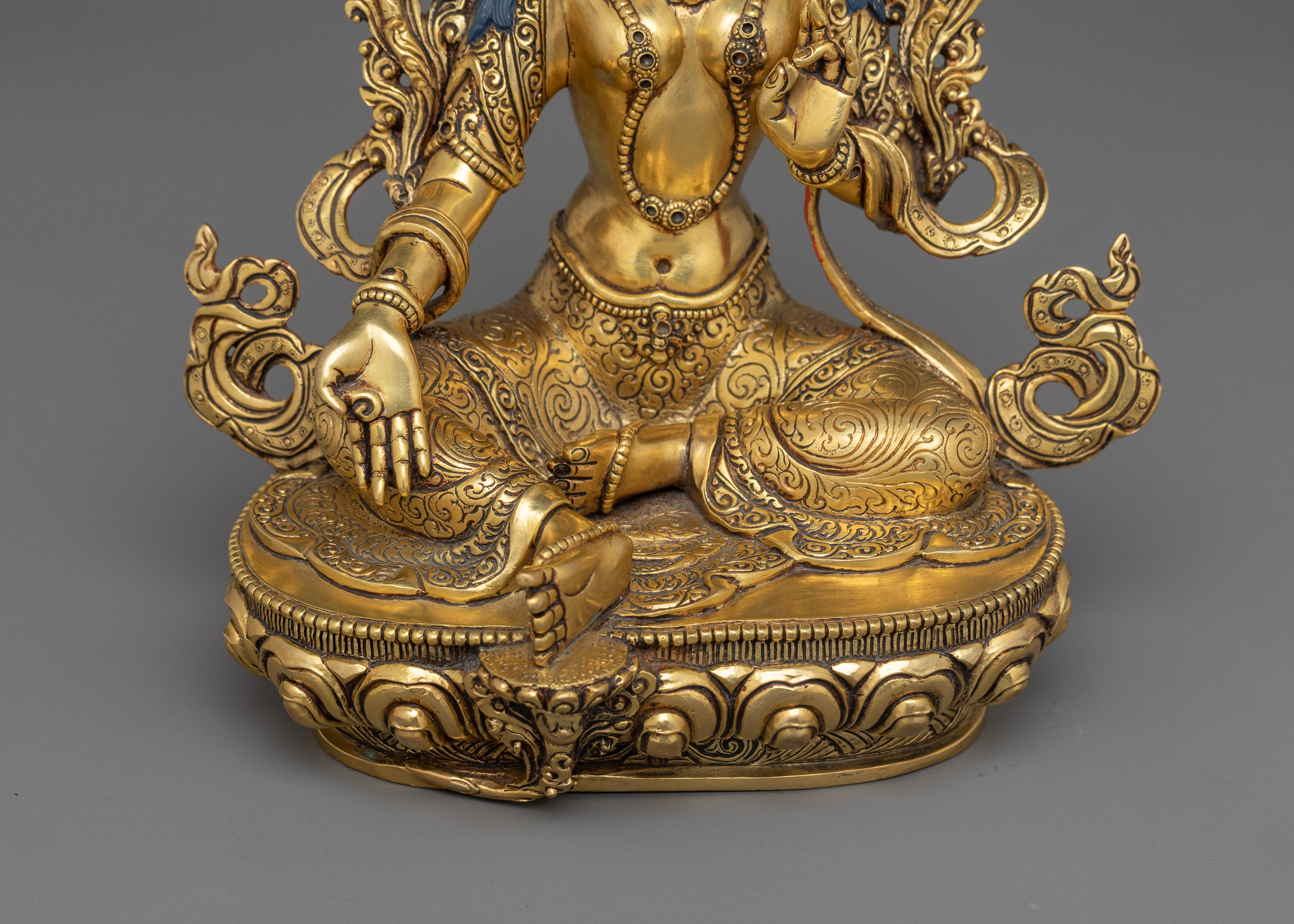 Compassionate Green Tara in Varada Mudra | Benevolent Blessing Statue