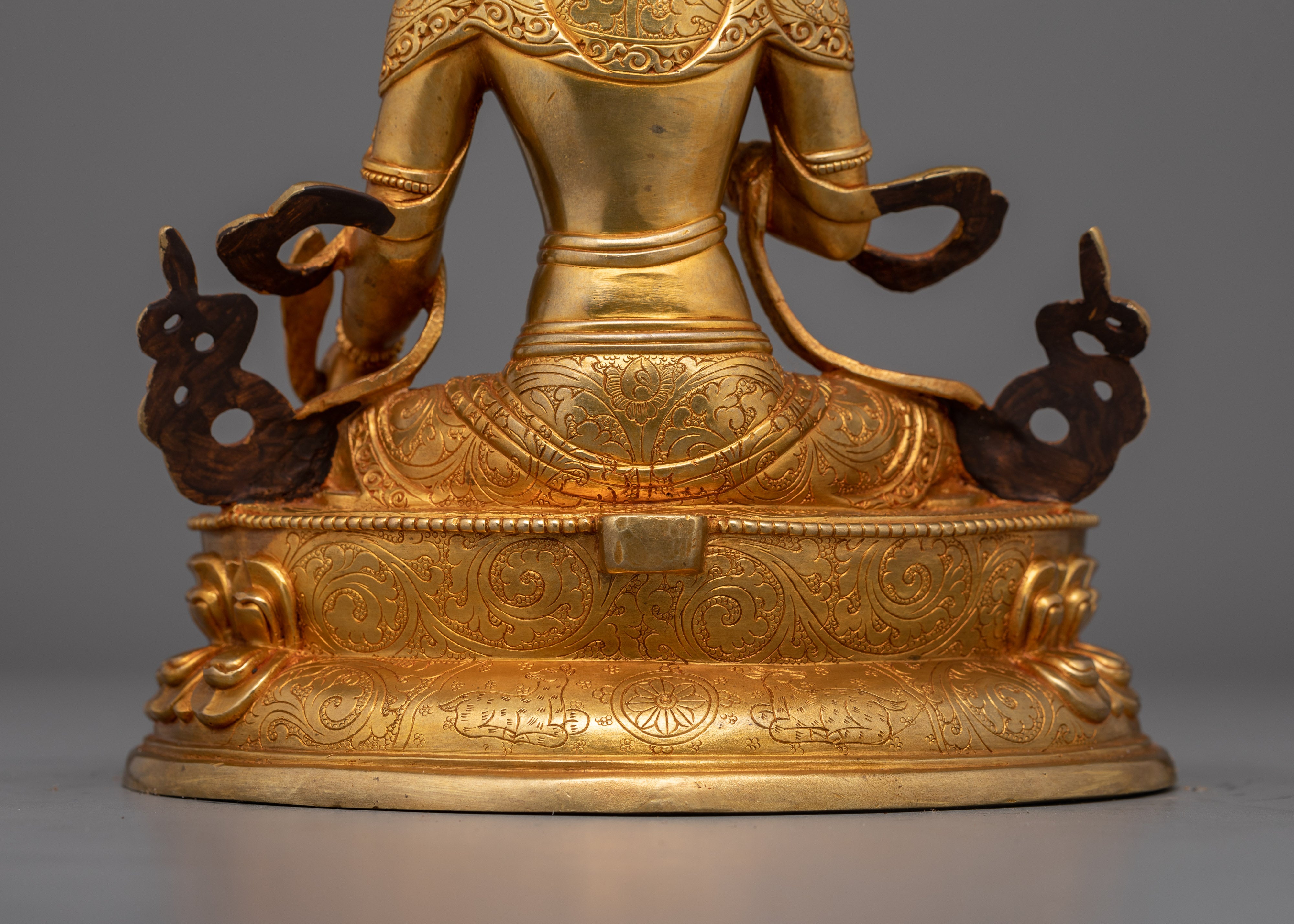 24K Gold Gilded Sacred Buddhism Kshitigarbha | Tibetan Protector of Beings