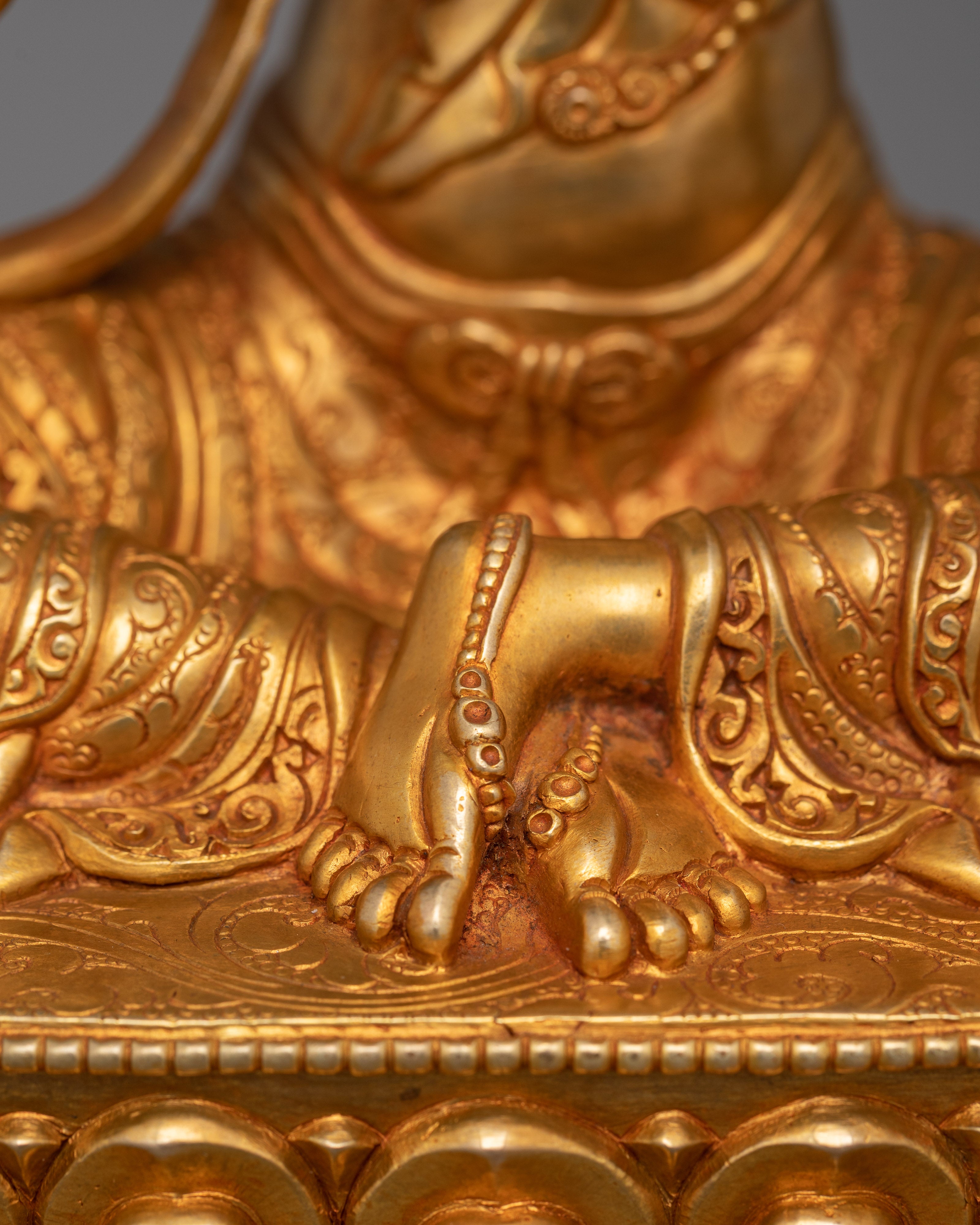 24K Gold Gilded Sacred Buddhism Kshitigarbha | Tibetan Protector of Beings