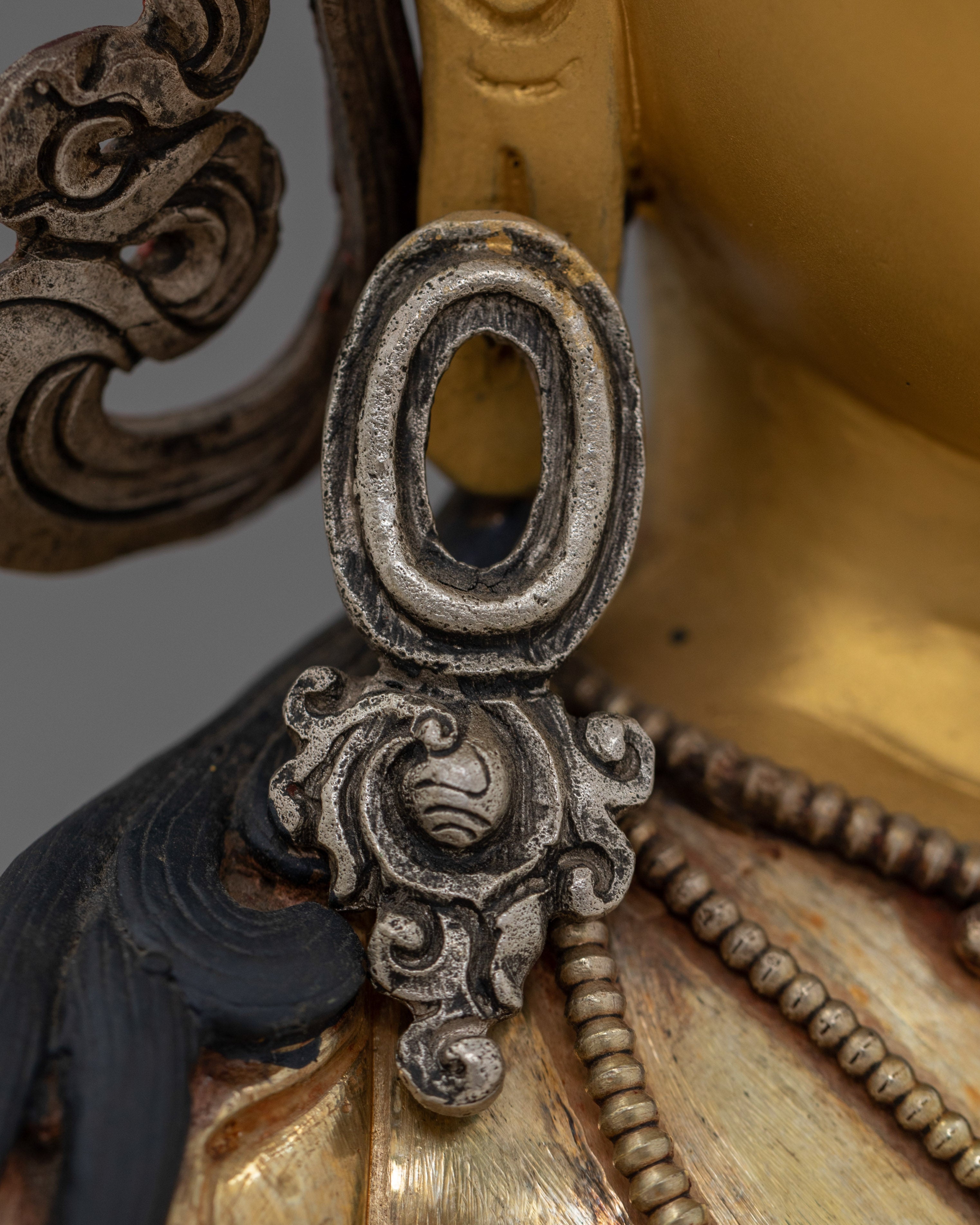 24K Gold Gilded Tibetan Kadampa Manjushri Statue | Wisdom Deity Sculpture