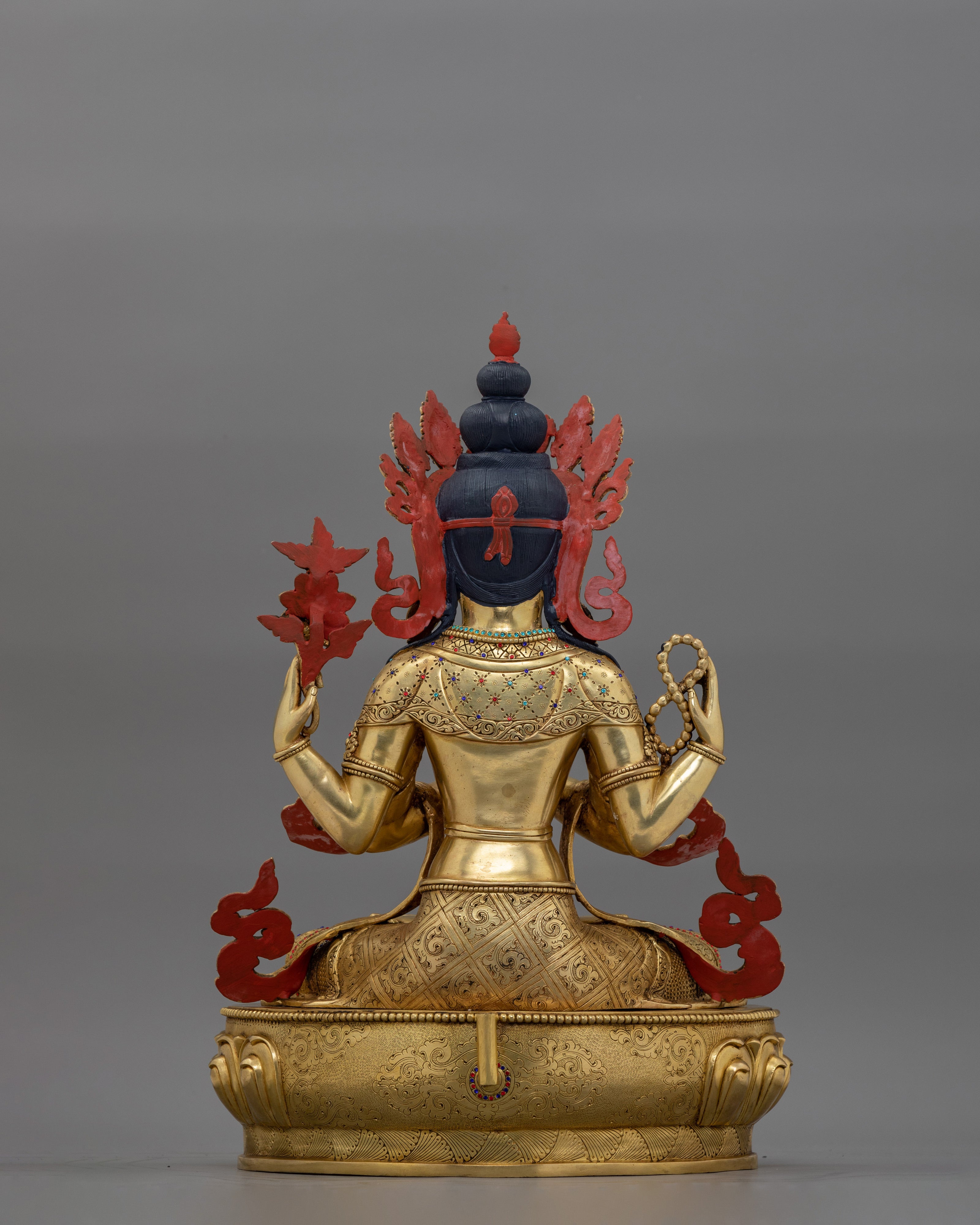 Traditional Chenrezig Dharma Statue | Tibetan Bodhisattva Sculpture