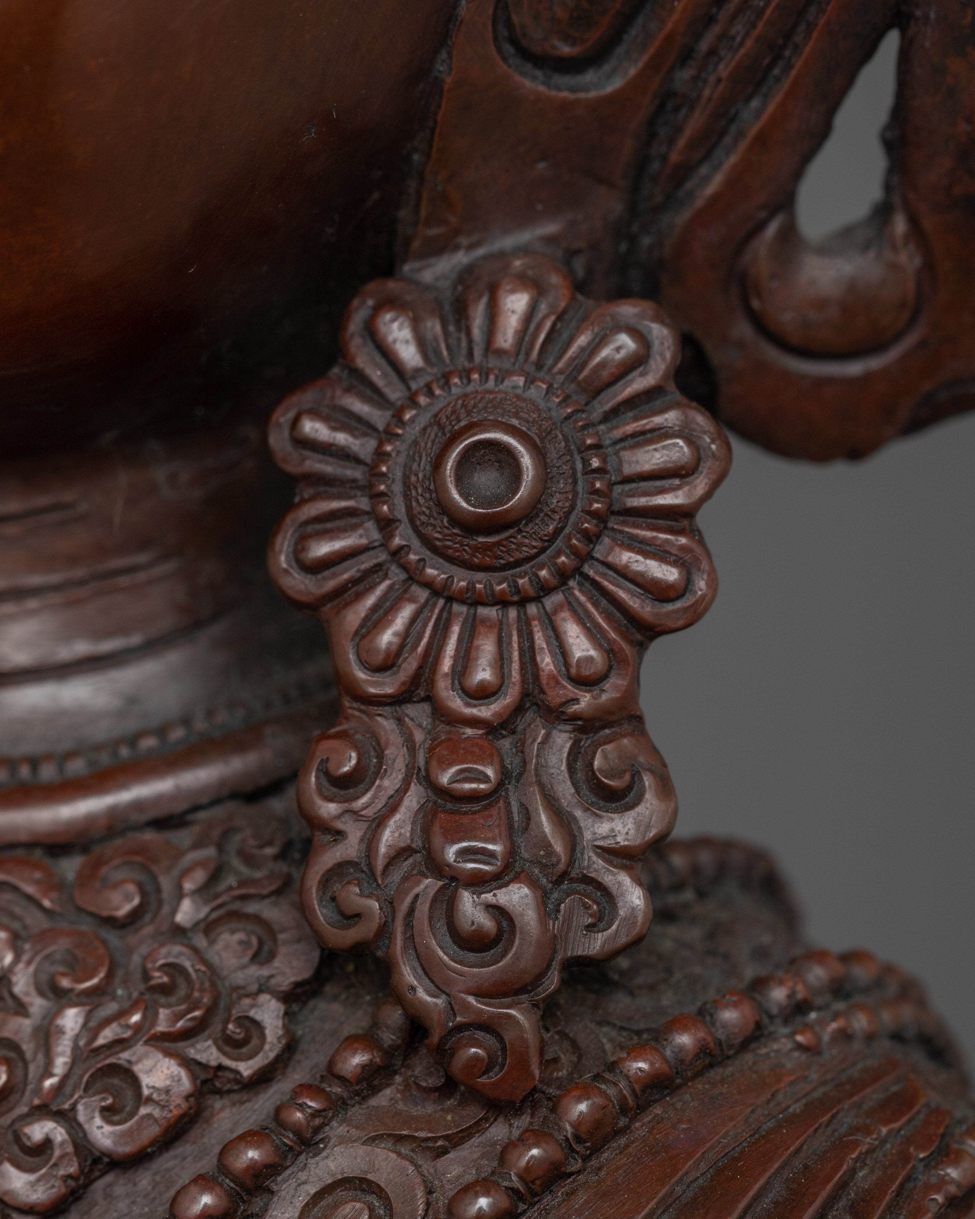 Oxidized Copper Past Buddha Dipankara Buddha Statue | Tibetan Sculpture Art