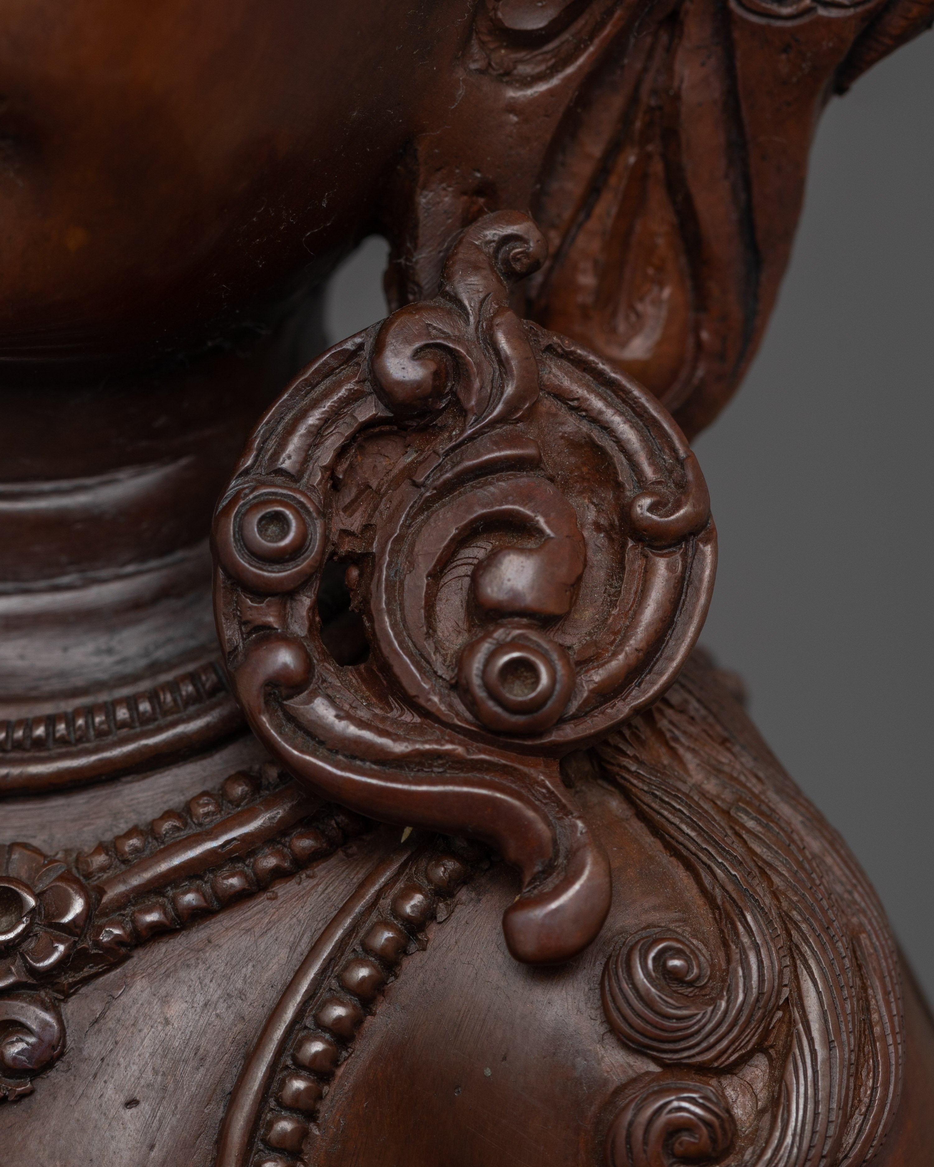 Serene Buddhist Vajrasattva Statue | Tibetan Oxidized Copper Sculpture