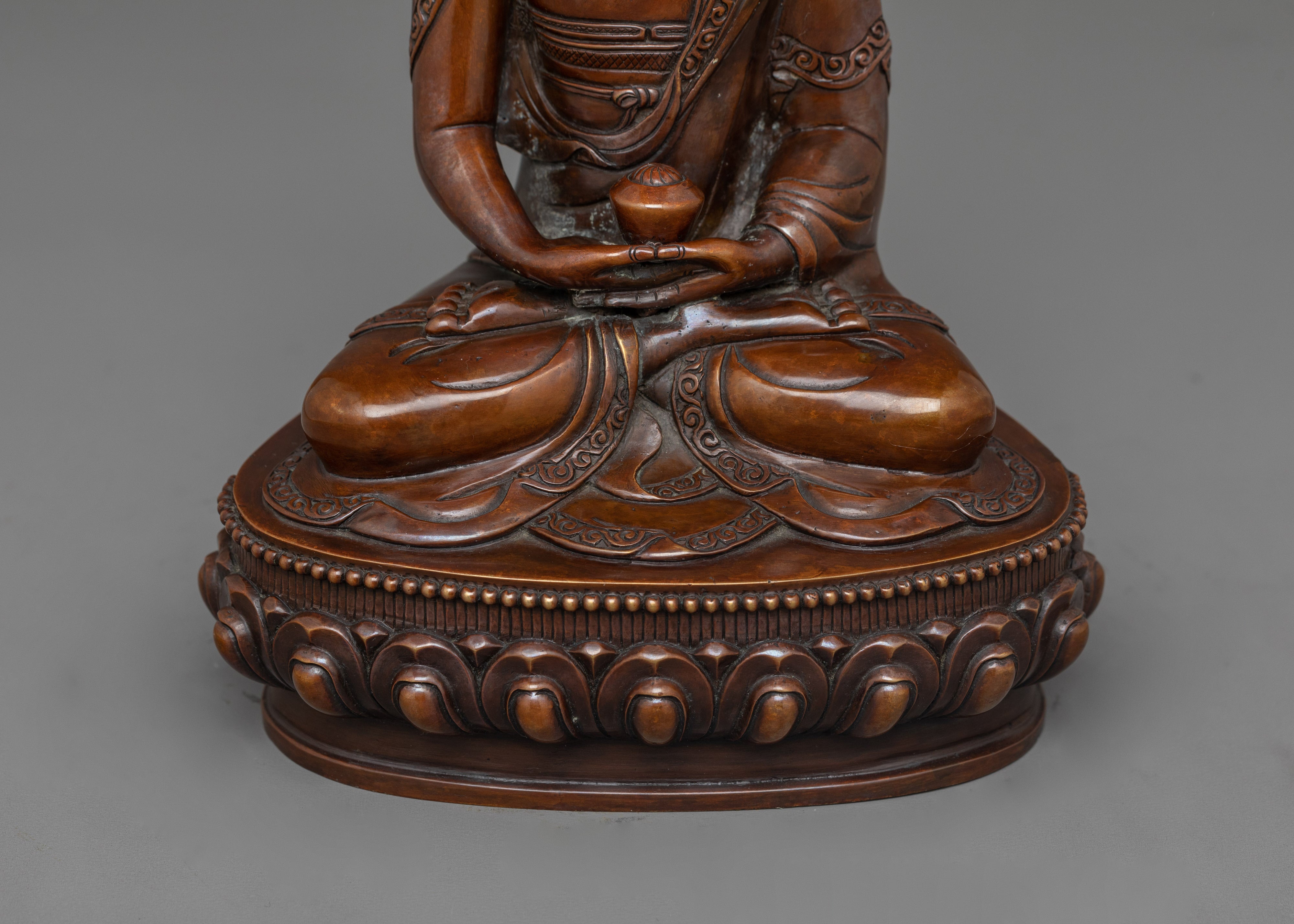 Handcarved Five Dhyani Buddha Statue | Tibetan Buddhism Artwork