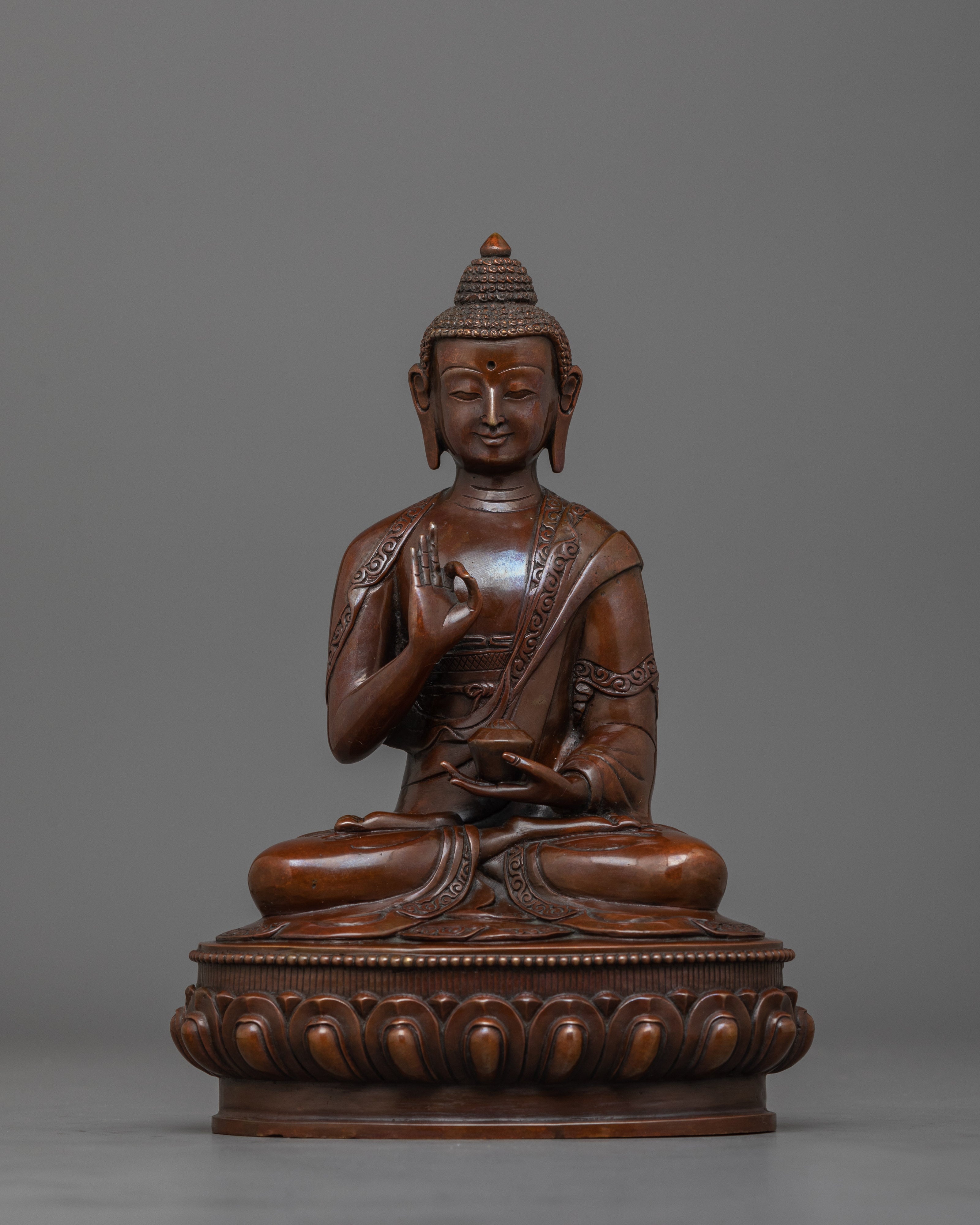 Handcarved Five Dhyani Buddha Statue | Tibetan Buddhism Artwork