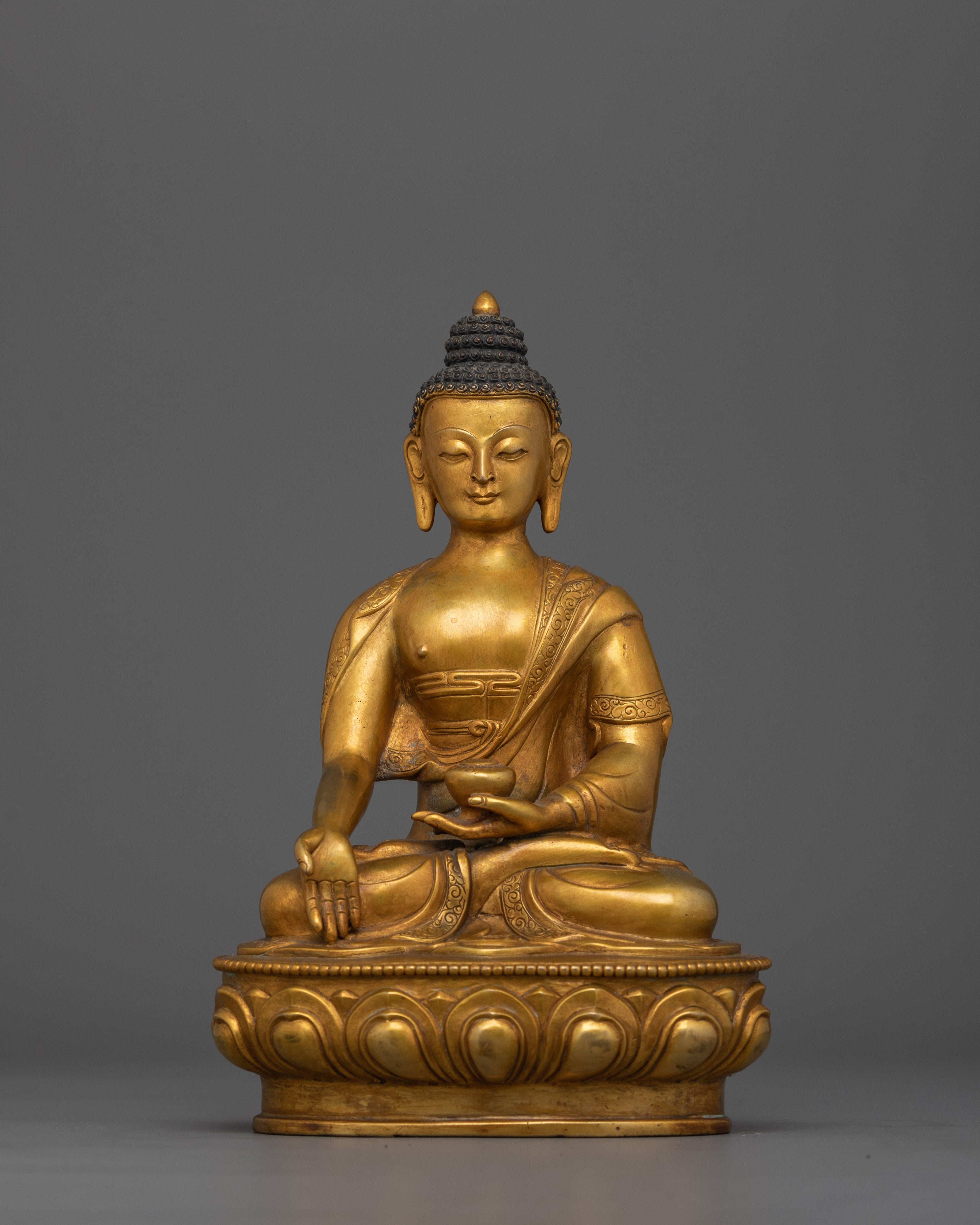 Enlightened Five Dhyani Buddha Set Statue | 24K Gold Gilded Tibetan Copper Statues