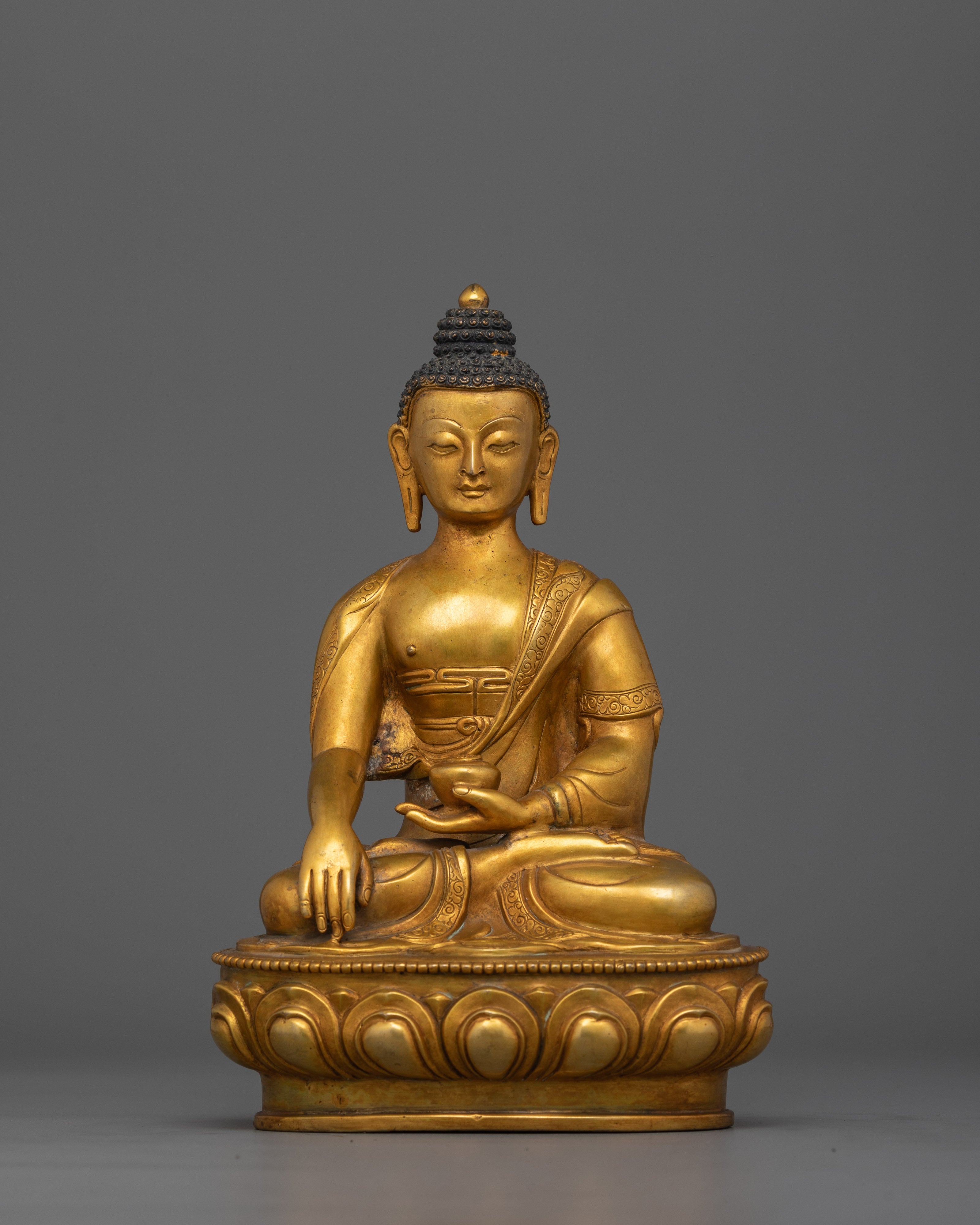 Enlightened Five Dhyani Buddha Set Statue | 24K Gold Gilded Tibetan Copper Statues