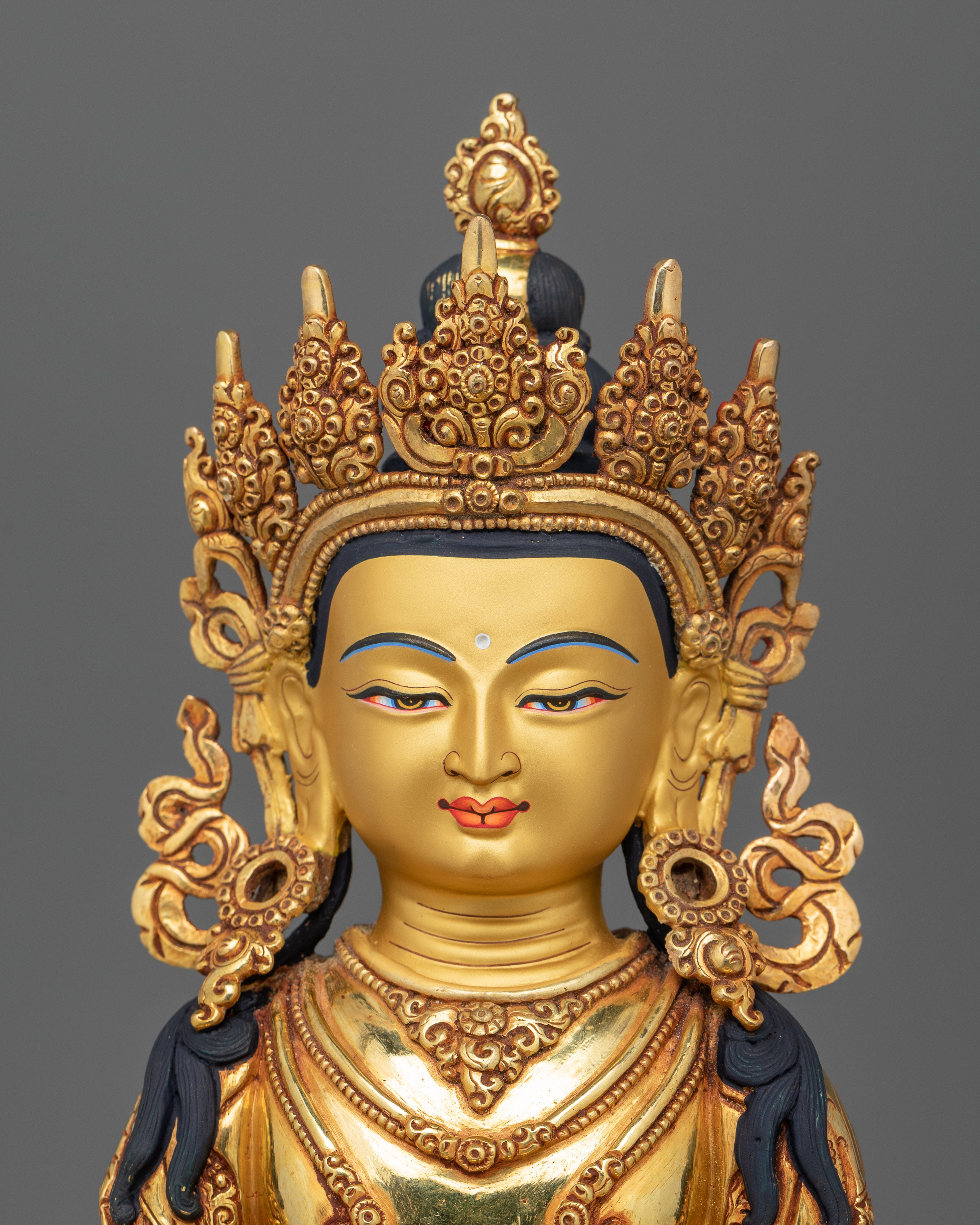 Serene Amitayus Tibetan Buddha Statue | The Infinite Life Deity